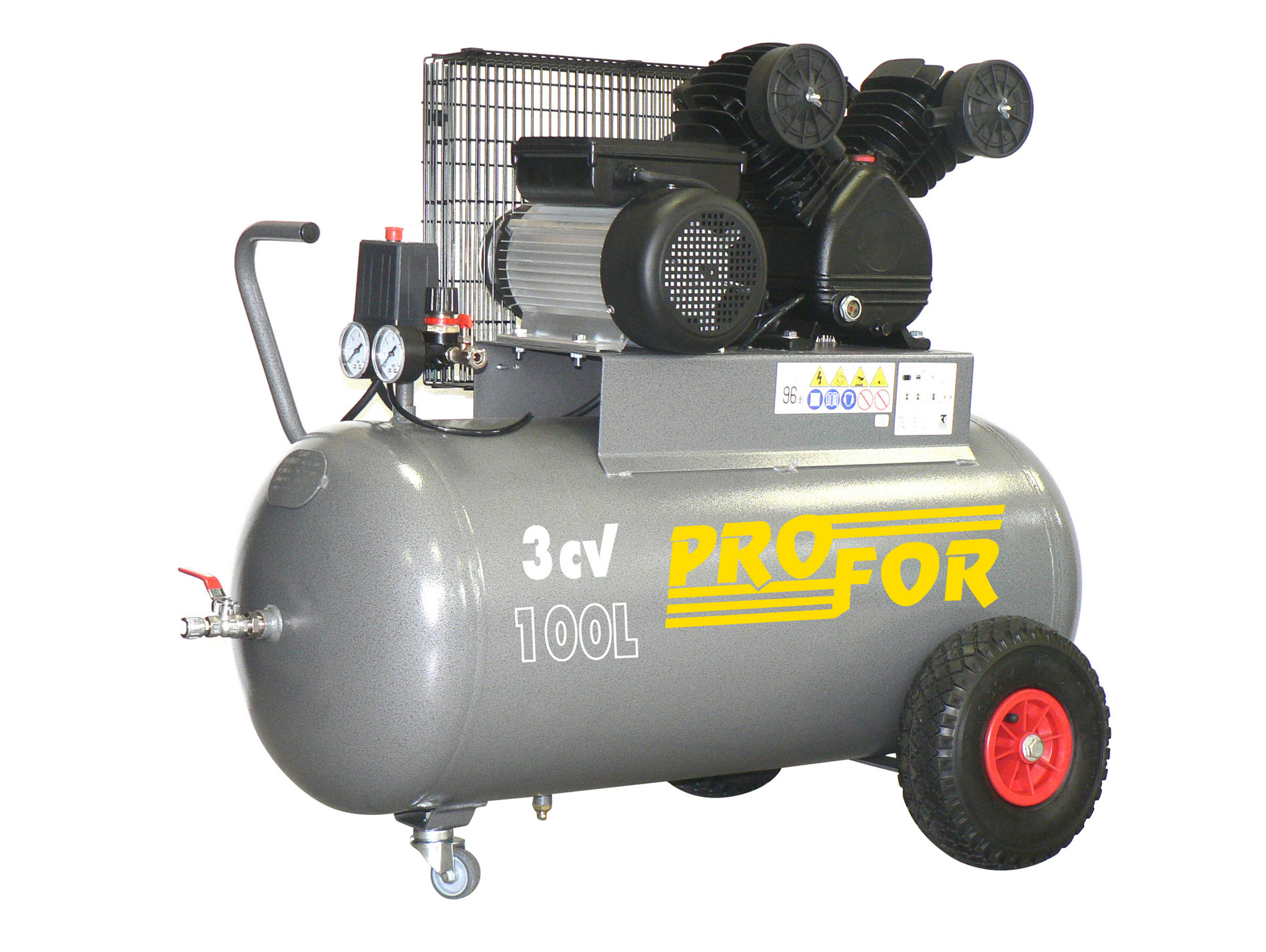 Compresseur à courroie bi-cylindre 100L 3 cv