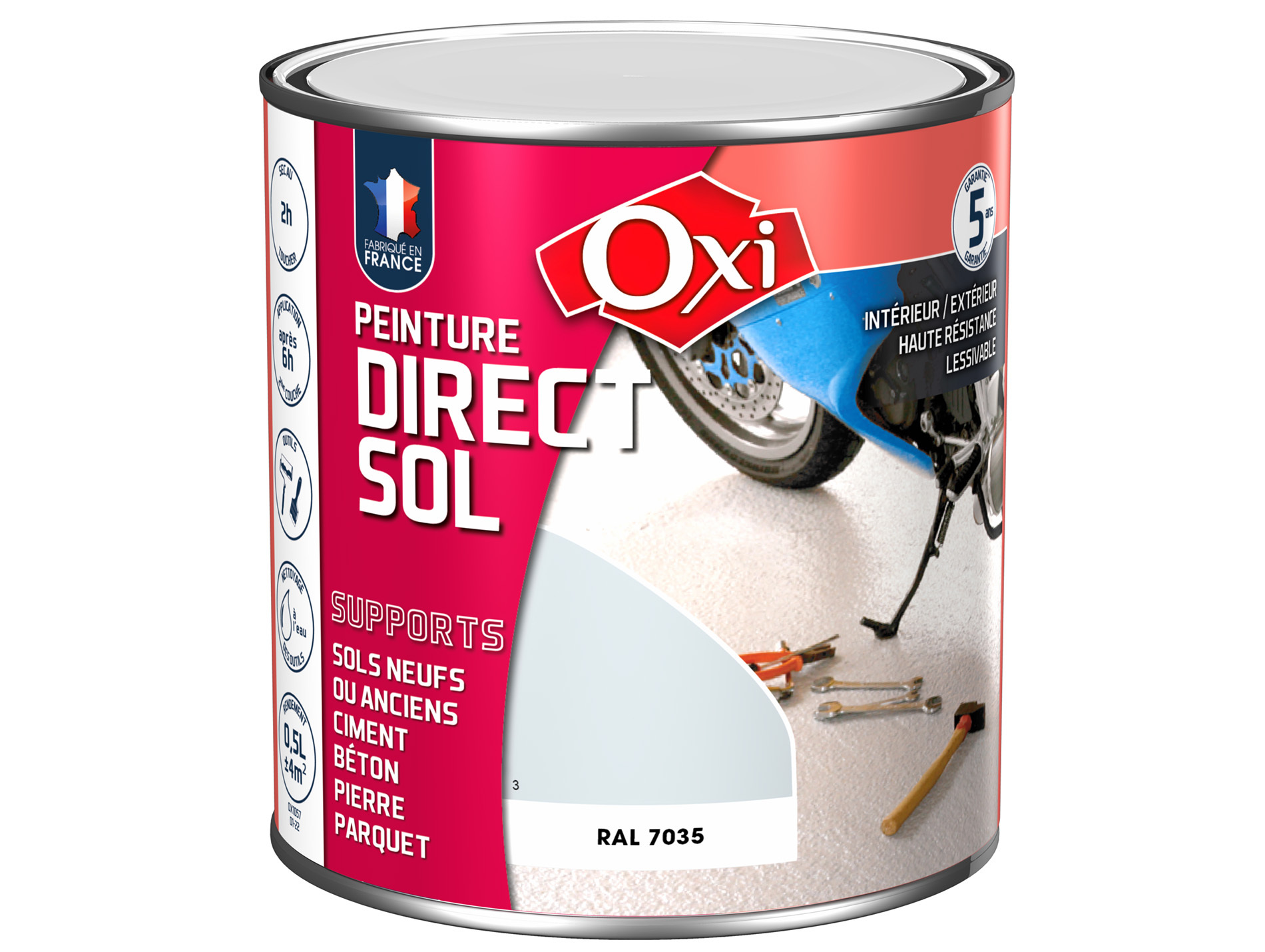 Peinture pour sols OXYTOL Gris clair 500ml