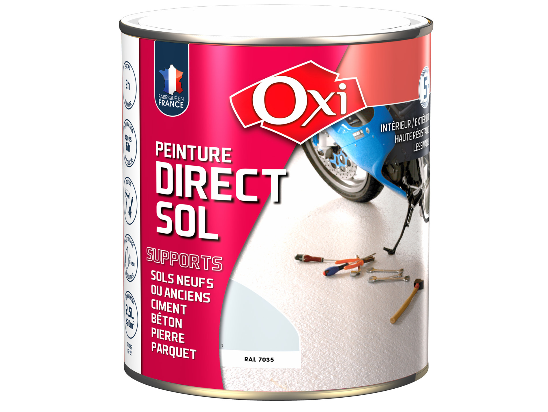Peinture pour sols OXYTOL Gris clair 2,5L