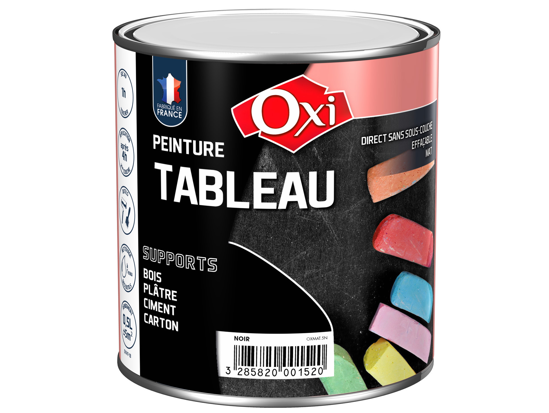Peinture pour tableau OXYTOL Noir mat 500ml