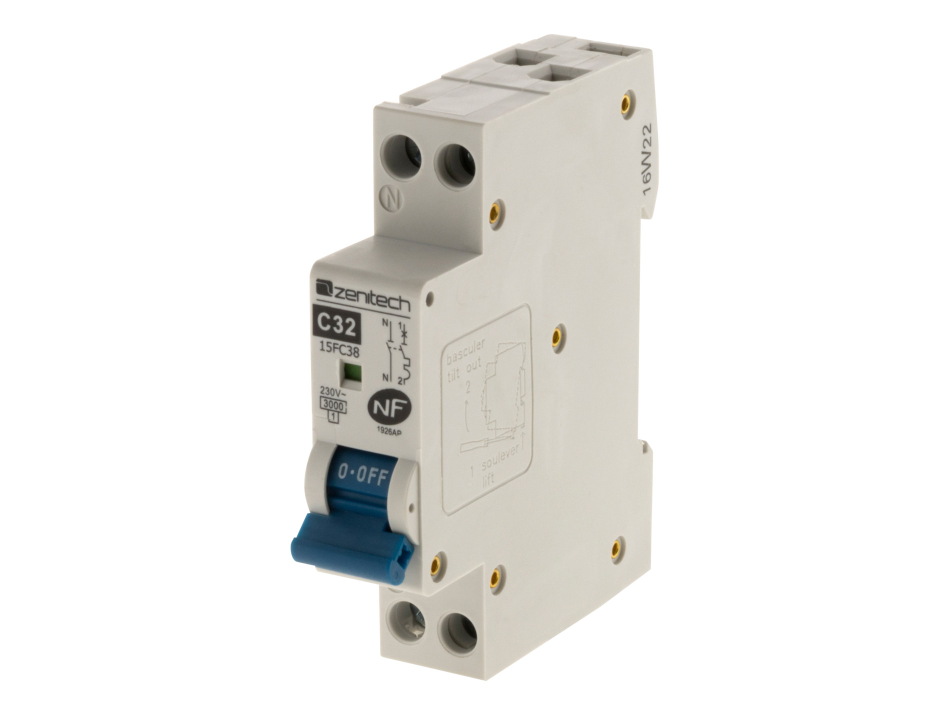 Disjoncteur 1P+N 32A NF ZENITECH