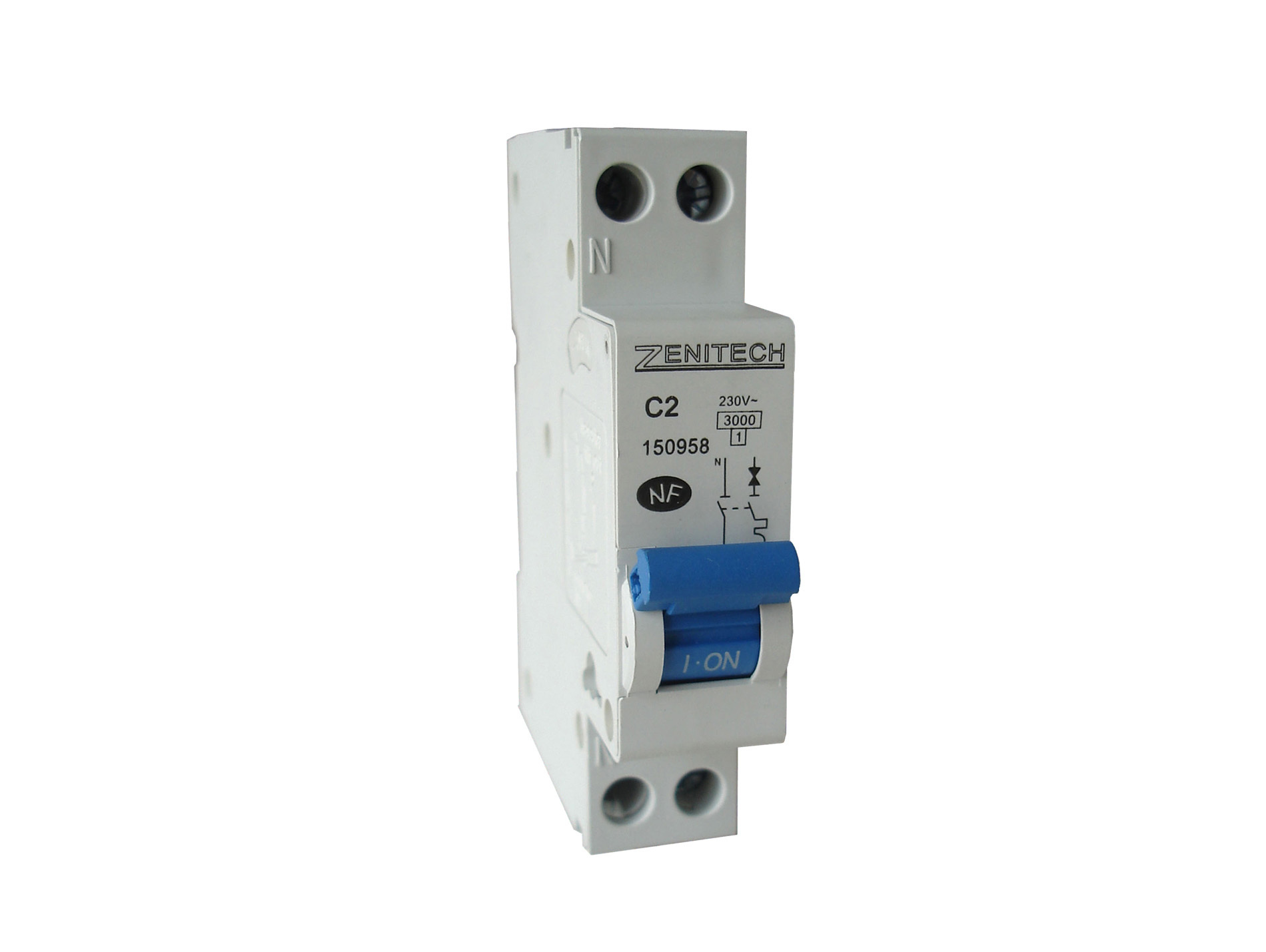 Disjoncteur 1P+N 2A NF ZENITECH