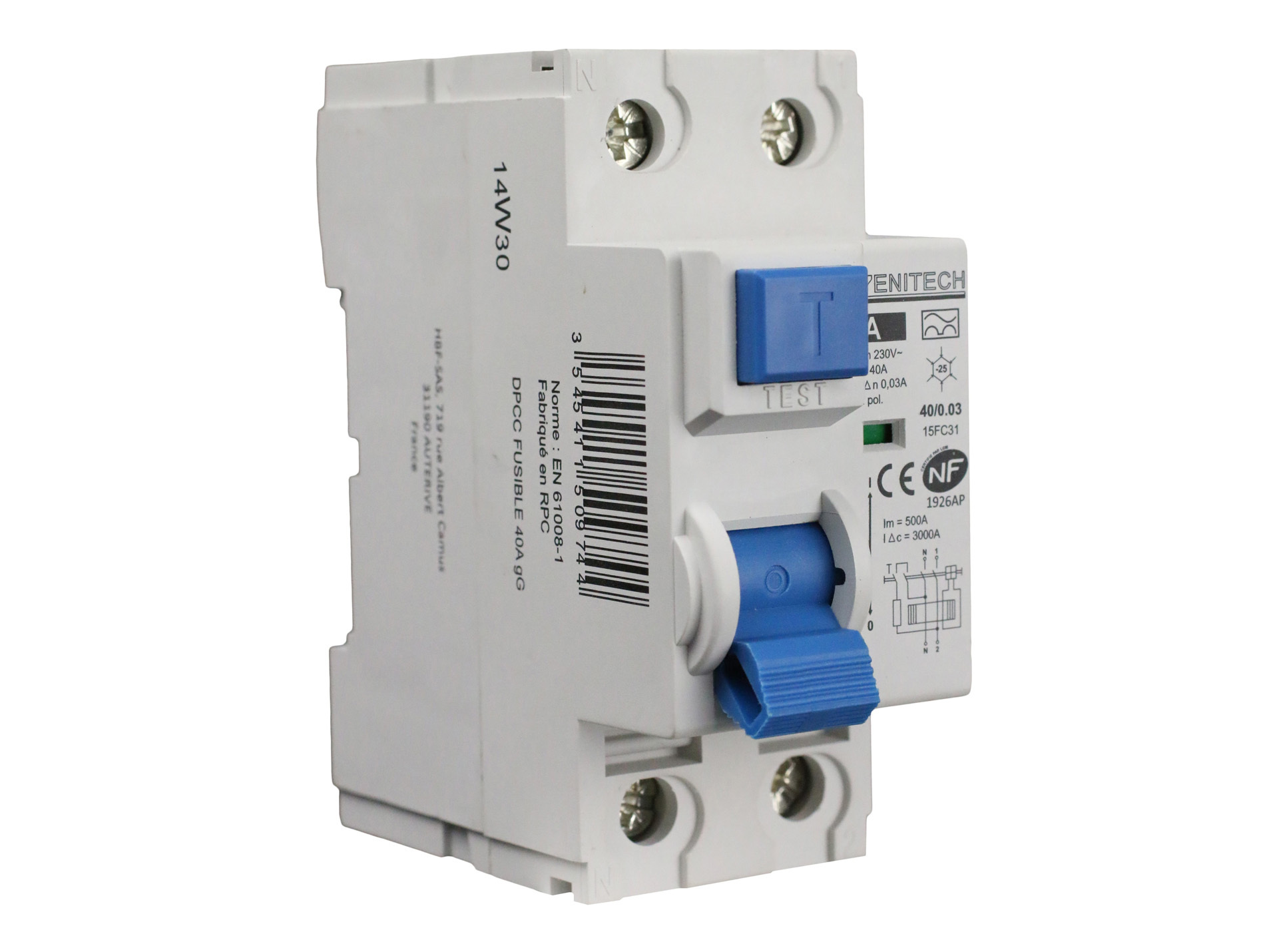 Interrupteur différentiel Type A 40/2 30mA NF