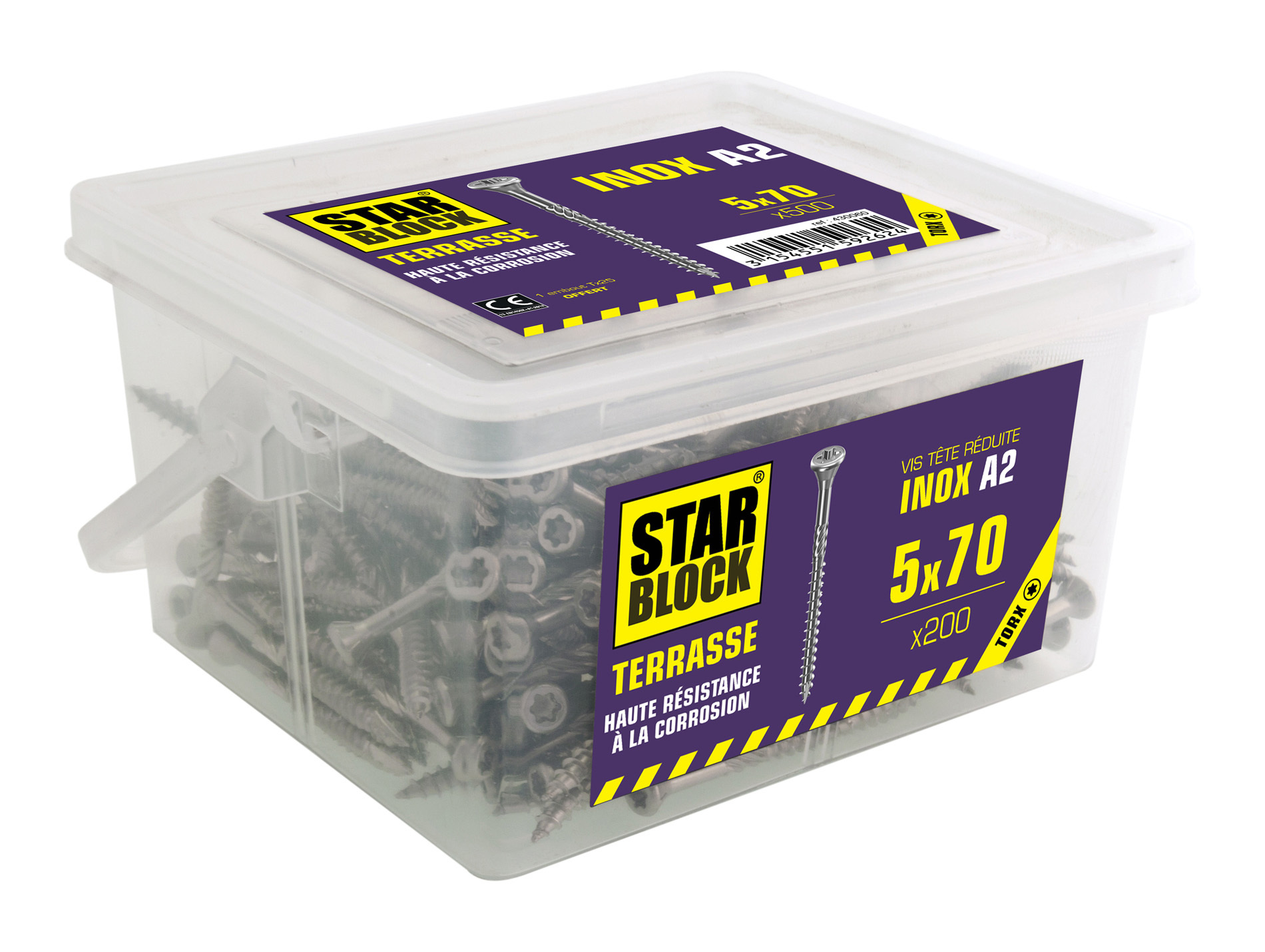 Vis terrasse Inox A2 Fix'Box Ø5 L.70 x200