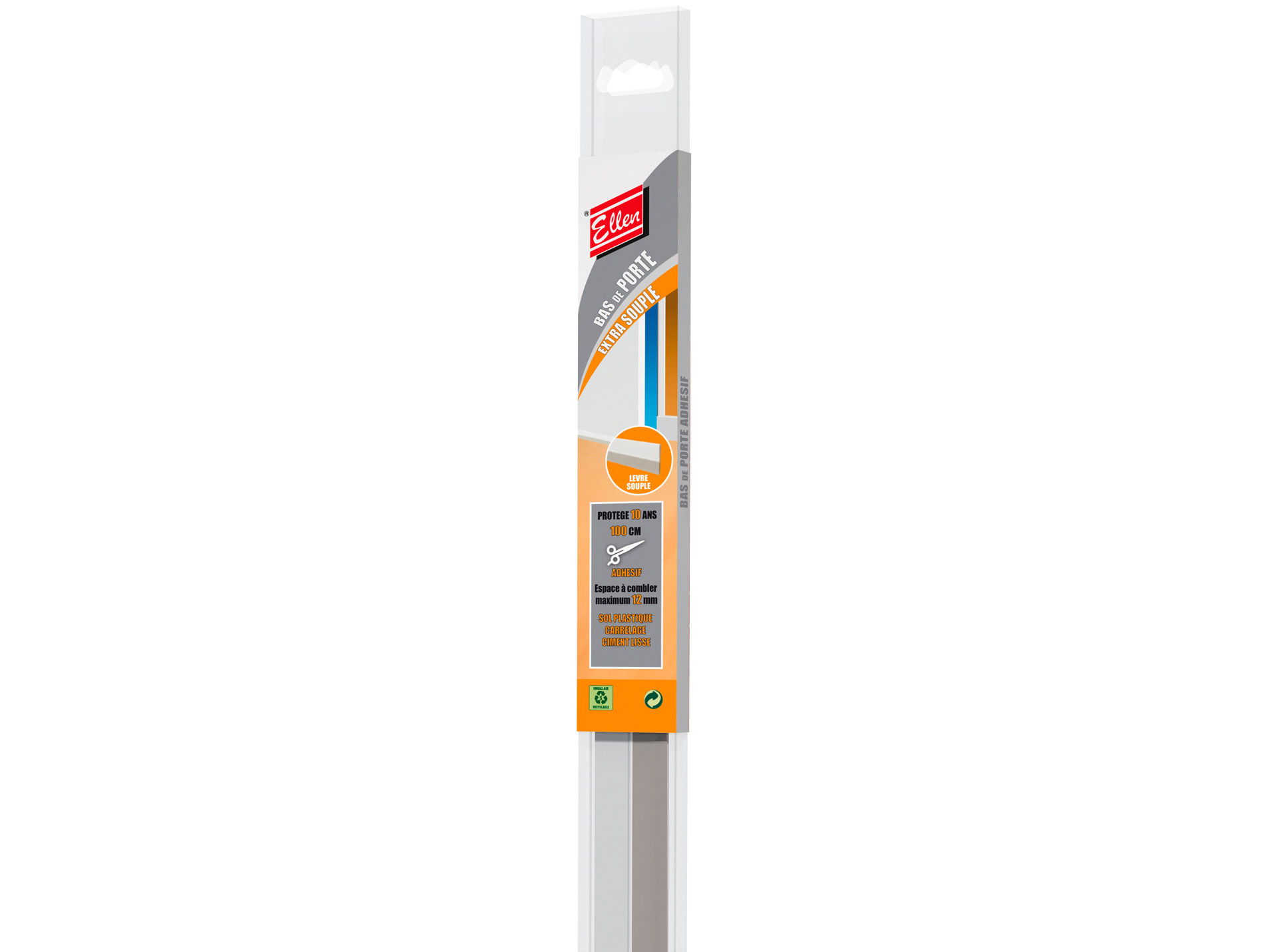 Bas de porte PVC extra souple 1M blanc