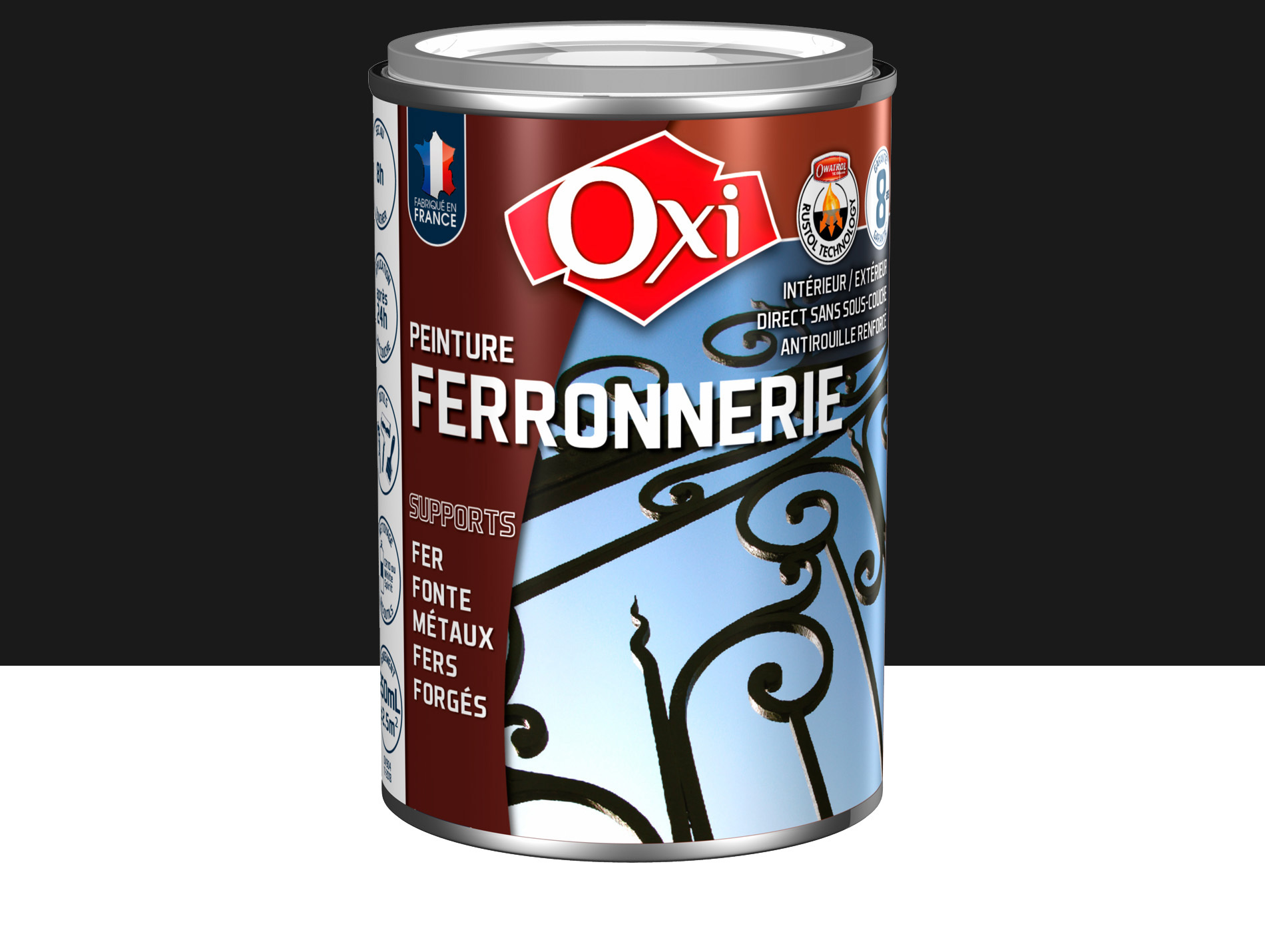 Peinture extérieure fer OXYTOL glycéro velours noir 250ml