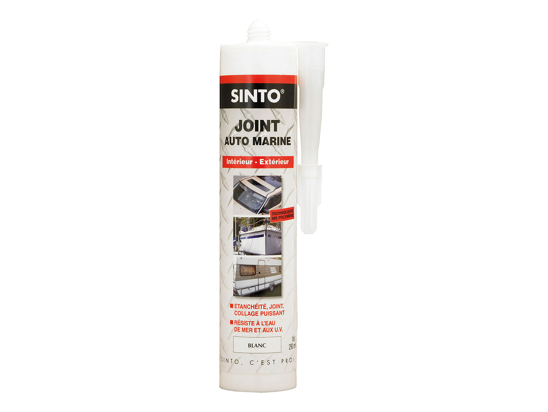Joint mastic auto-marine blanc SINTO 290ml