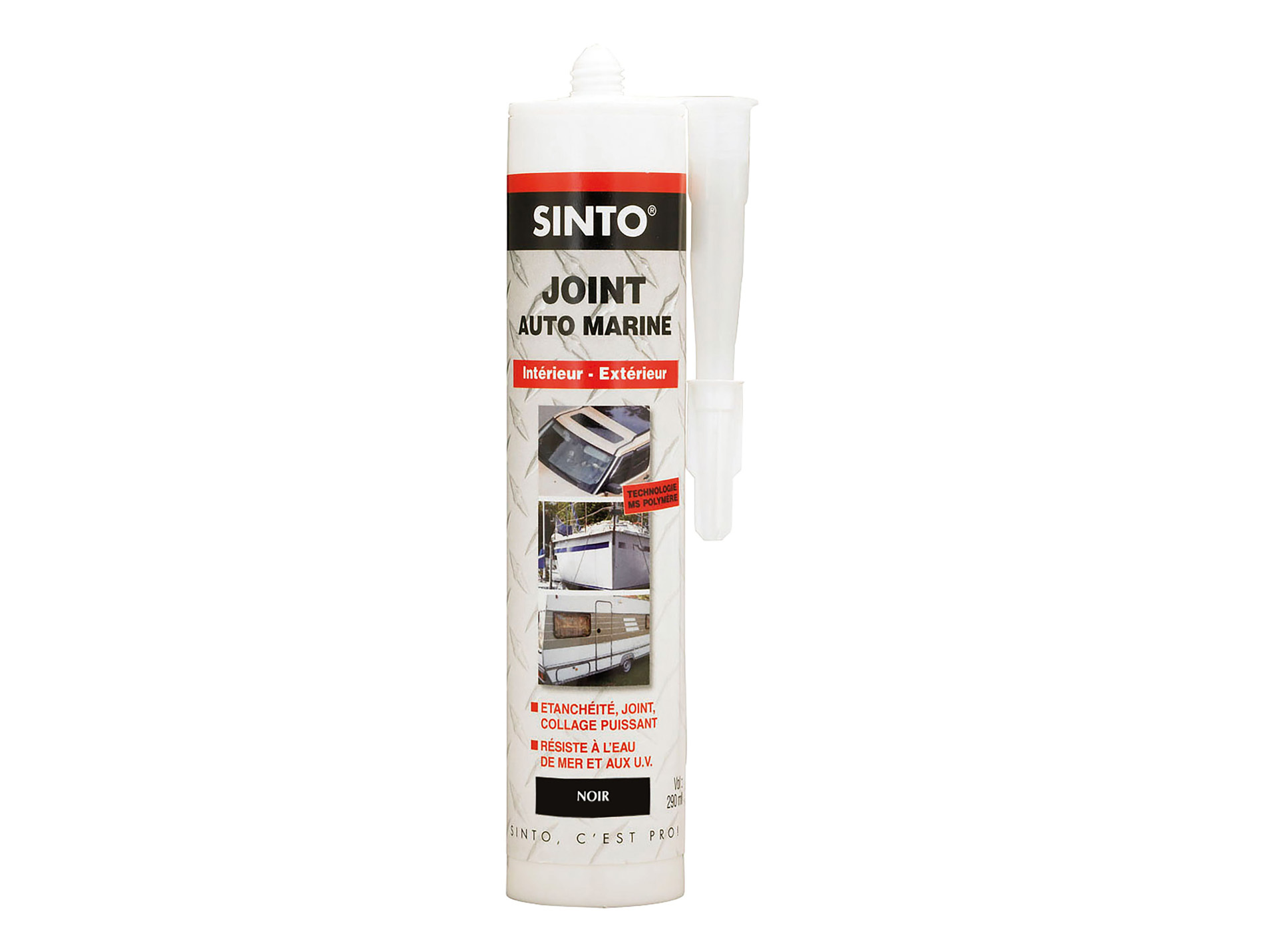 Joint mastic auto-marine noir SINTO 290ml