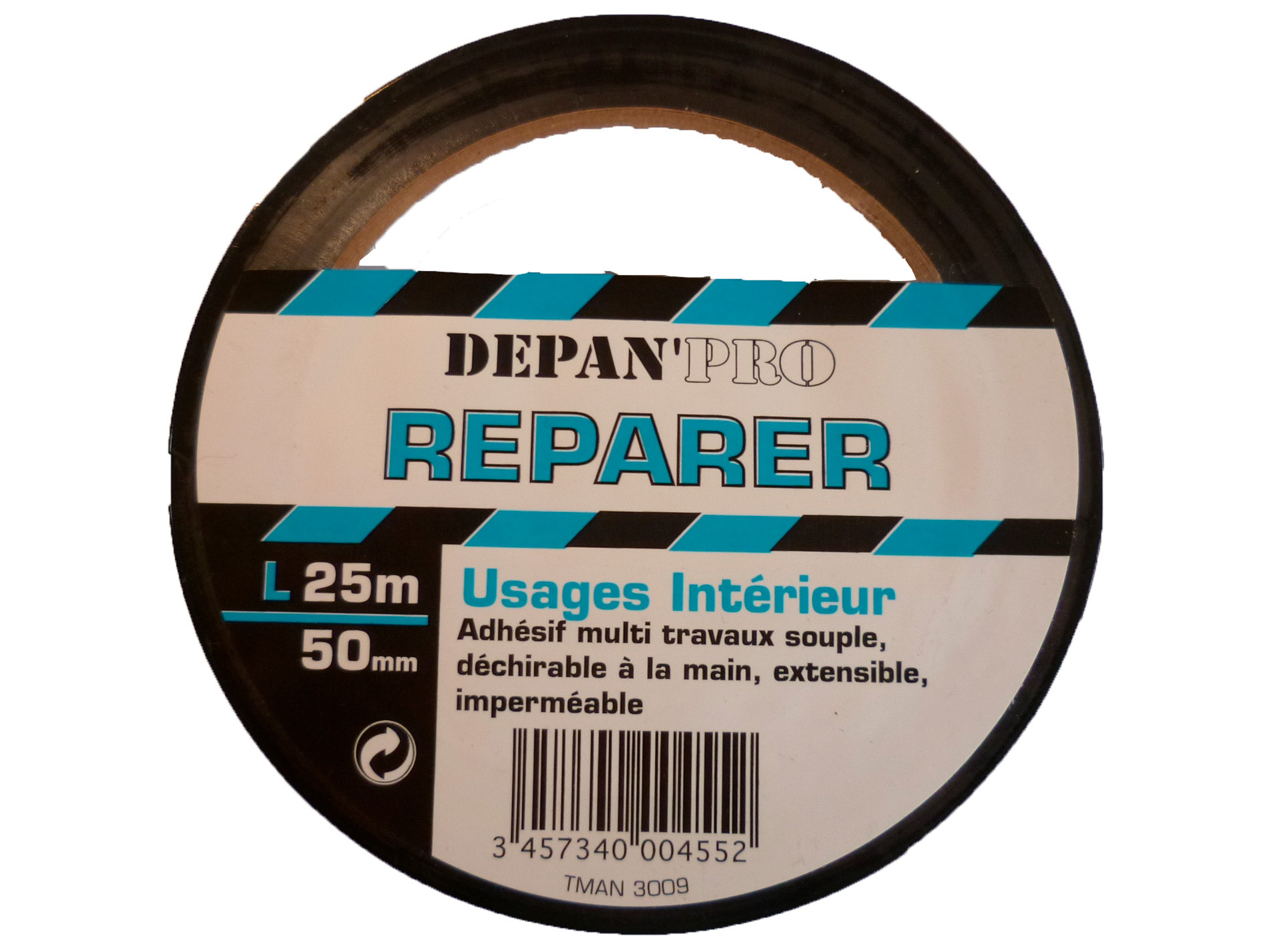 Adhésif PVC noir 25m x 50mm