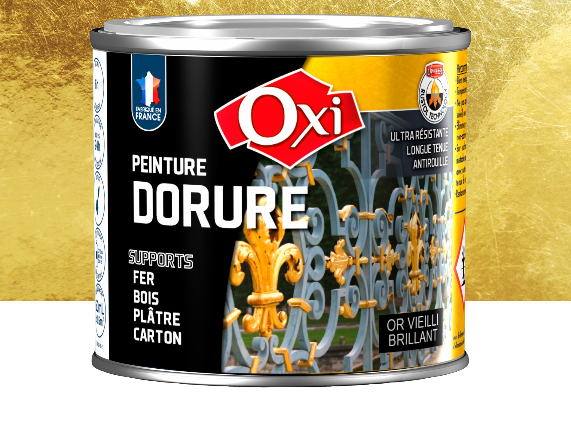 Dorure glycéro OXYTOL finition métal brillant vieil or 60ml