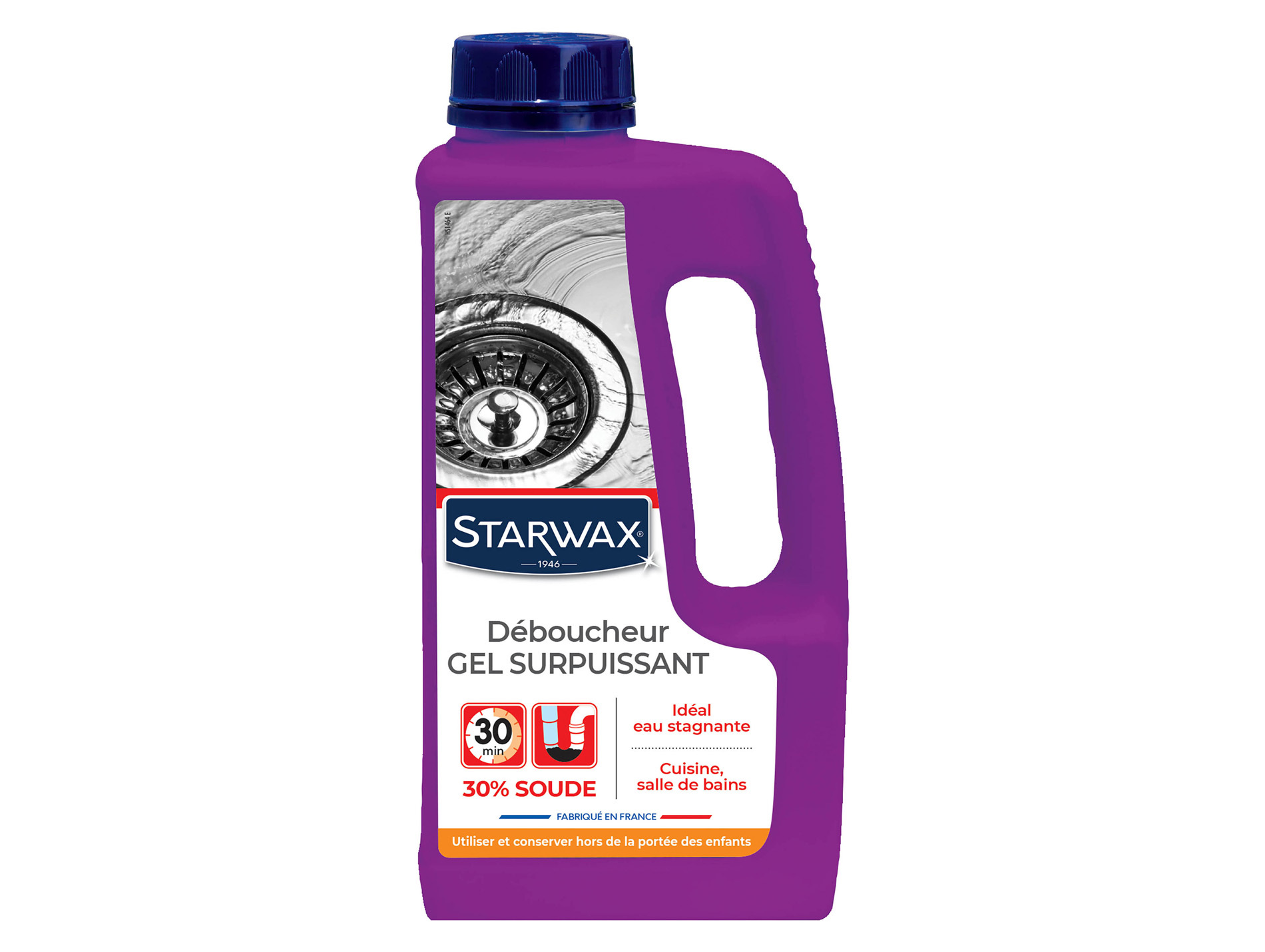 Déboucheur soude pour cuisine et salle de bain en gel STARWAX 1L