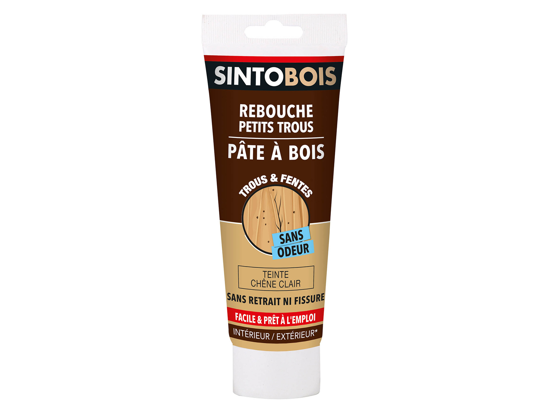 Pâte à bois à l'eau SINTOBOIS trous et fentes Chêne clair 250g