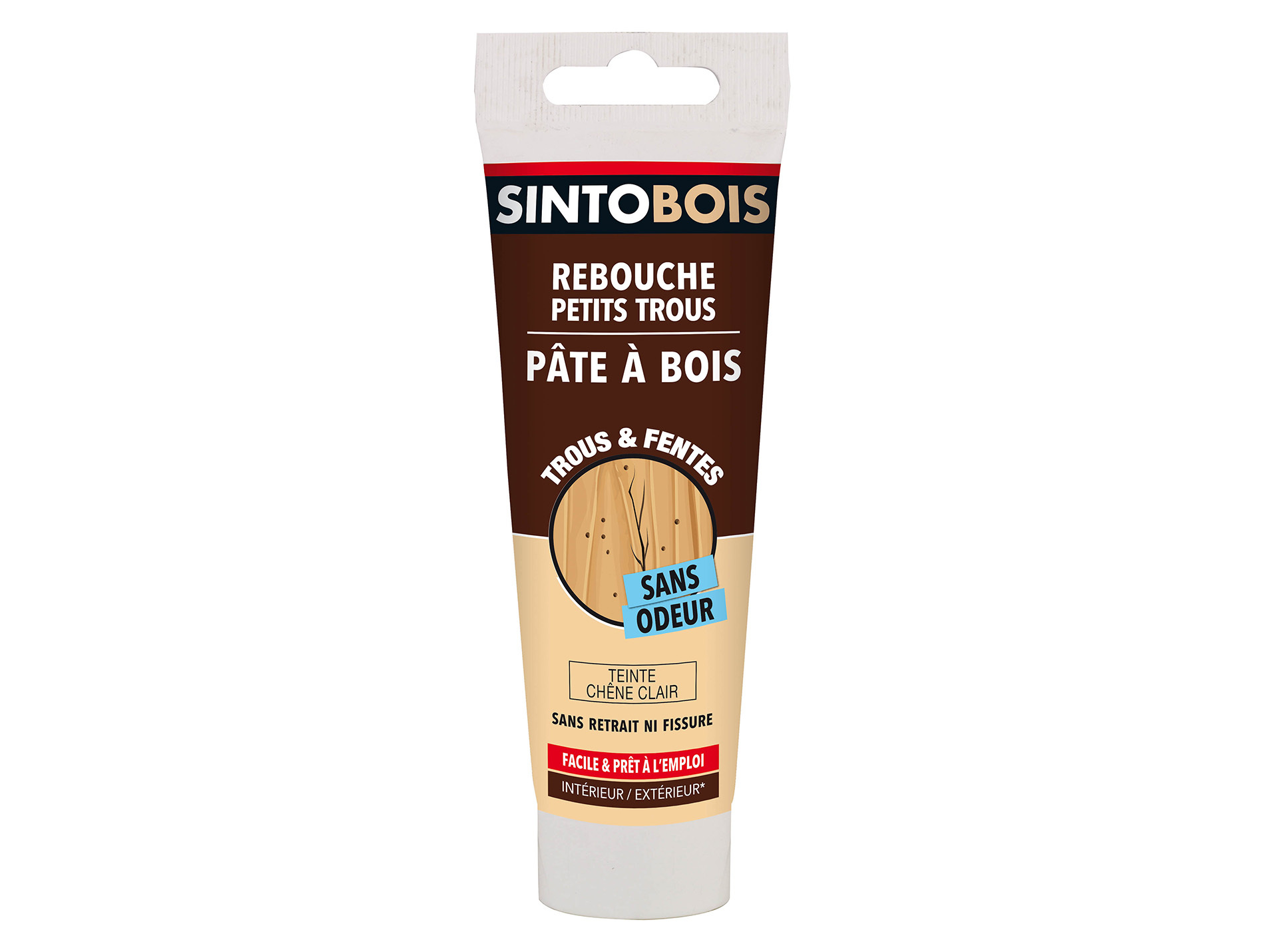 Pâte à bois à l'eau SINTOBOIS trous et fentes Chêne clair 80g