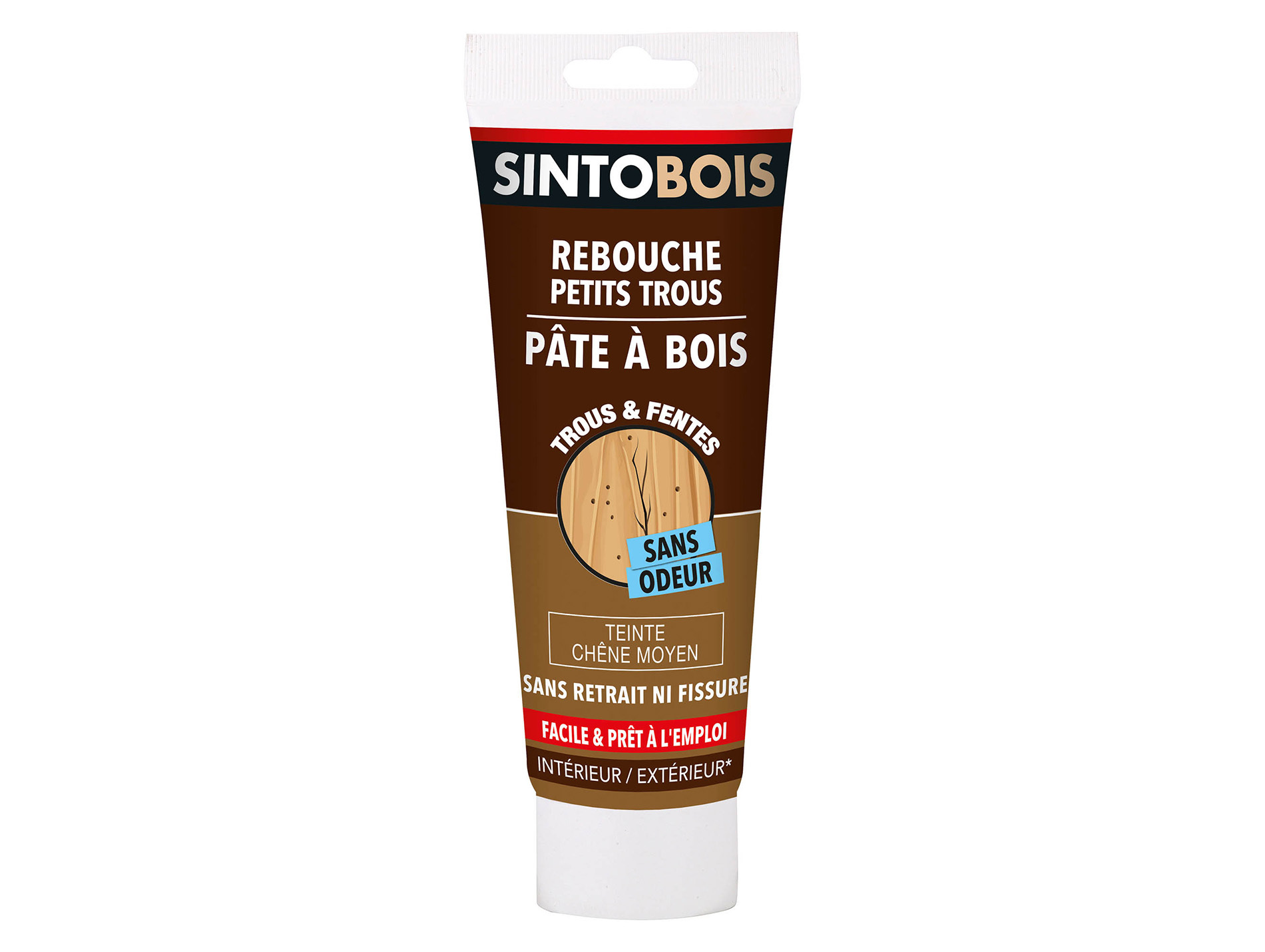 Pâte à bois à l'eau SINTOBOIS trous et fentes Chêne moyen 250g