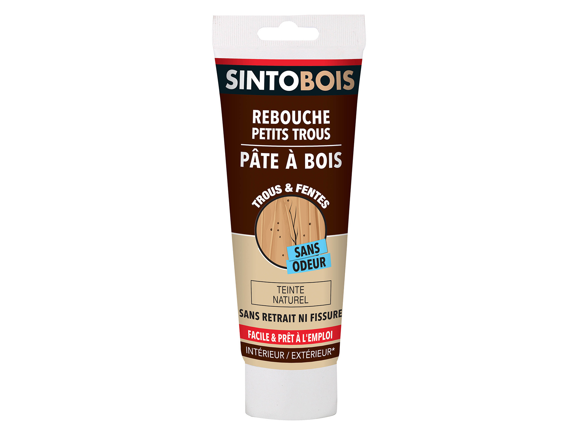 Pâte à bois à l'eau SINTOBOIS trous et fentes Naturel 250g