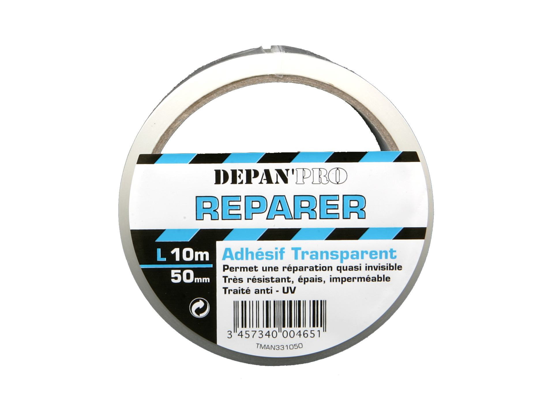 Adhésif réparation transparent 10m x 50mm