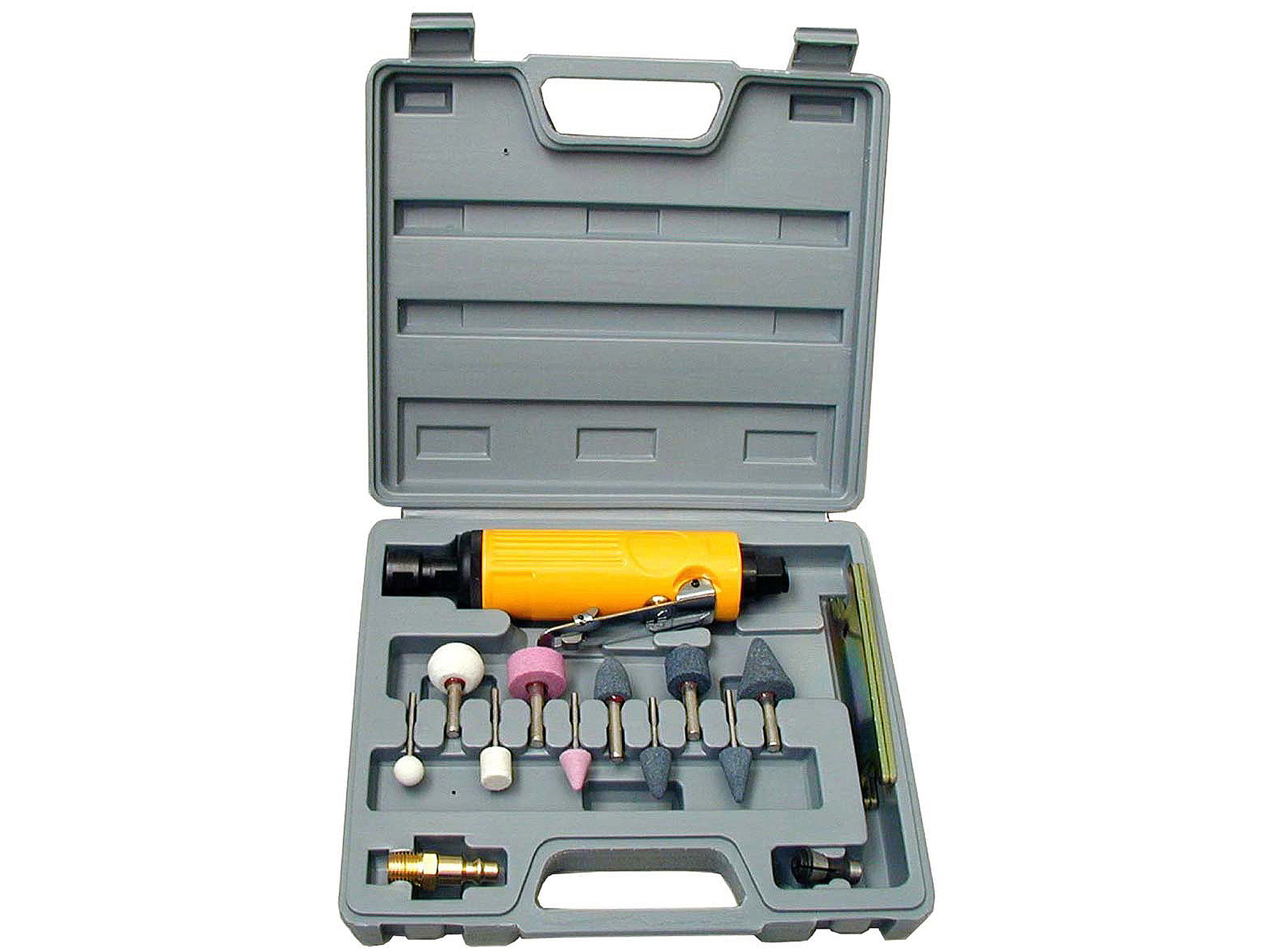 Coffret meuleuse droite + 10 meules + 2 mandrins