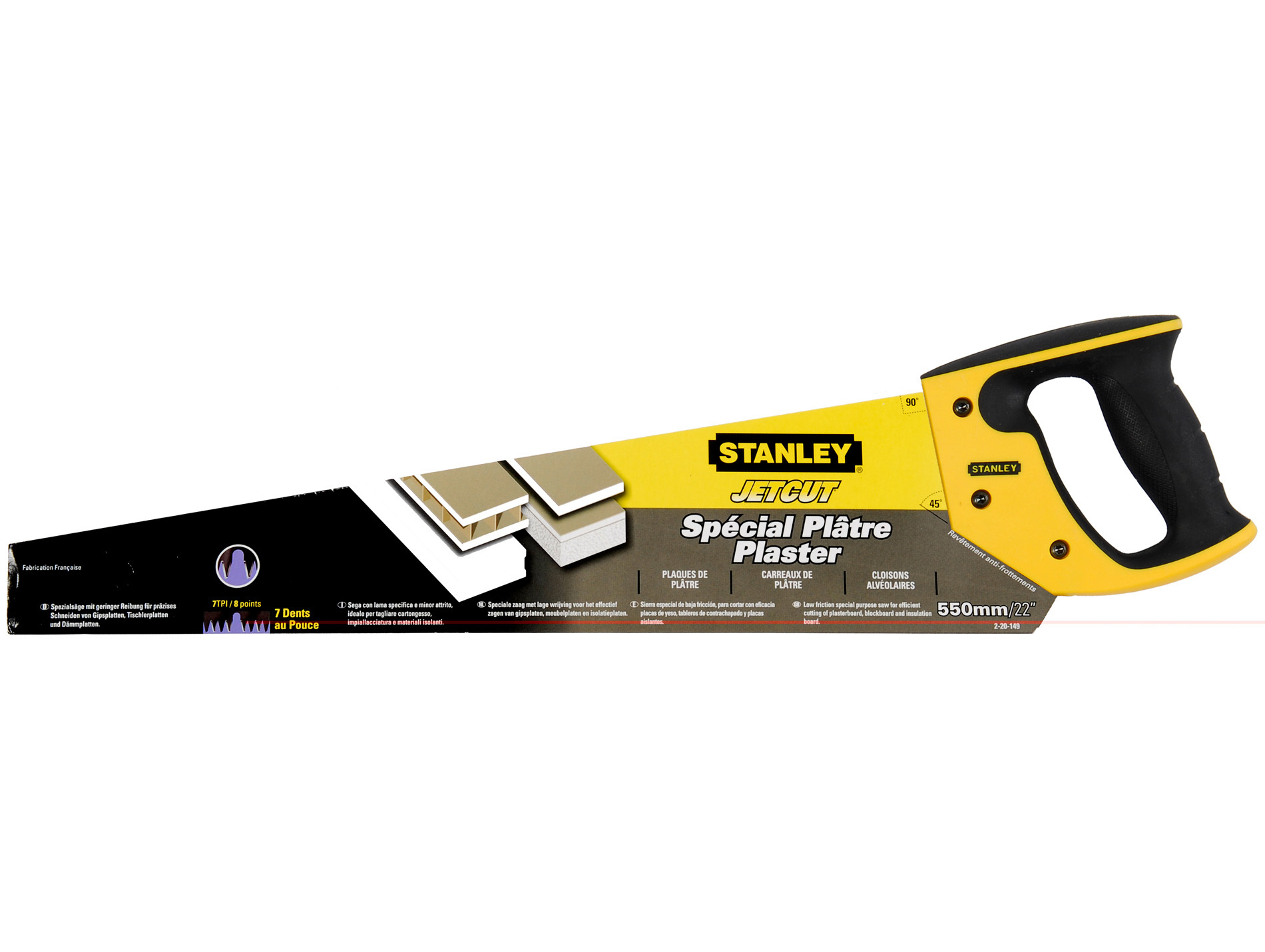 Scie égoïne STANLEY 550mm spéciale plâtre