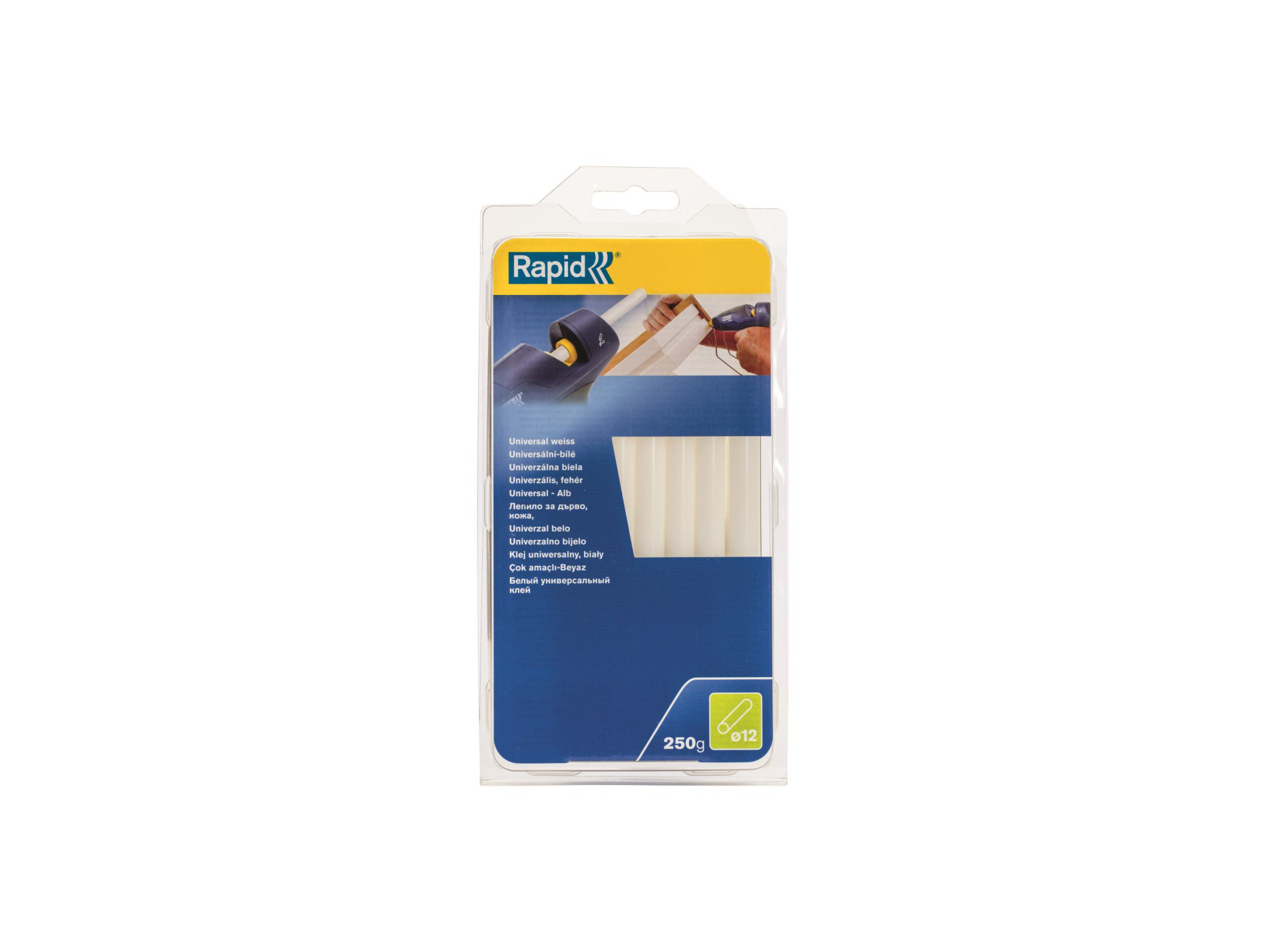 Bâtons de colle thermofusible Ø12mm Blanc 250g