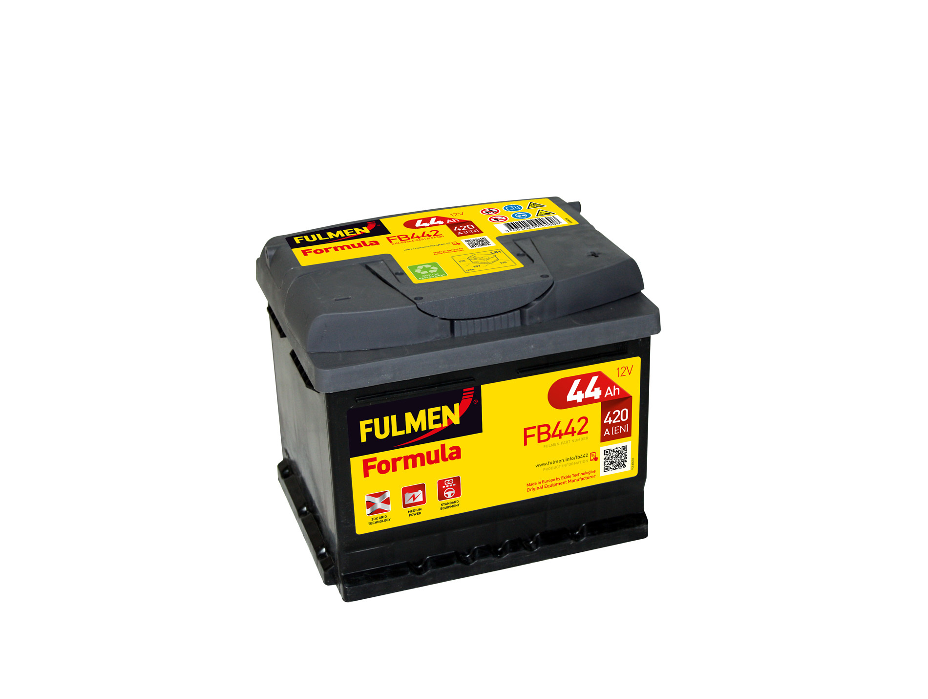 Batterie 12V FULMEN Formula FB442 44Ah 420A +D