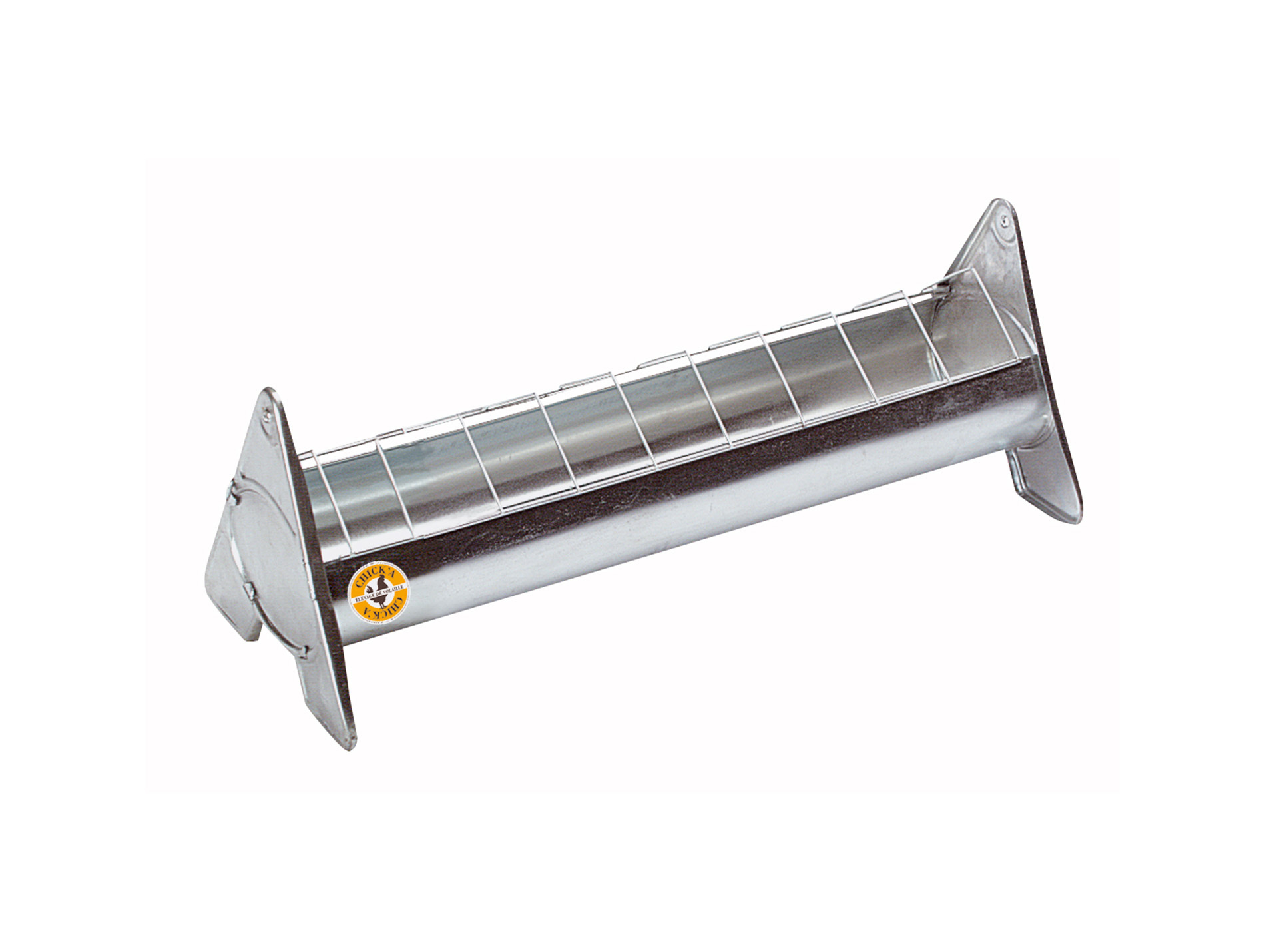 Mangeoire acier à grille mobile CHICK'A pour poulet L.50cm x l.11cm