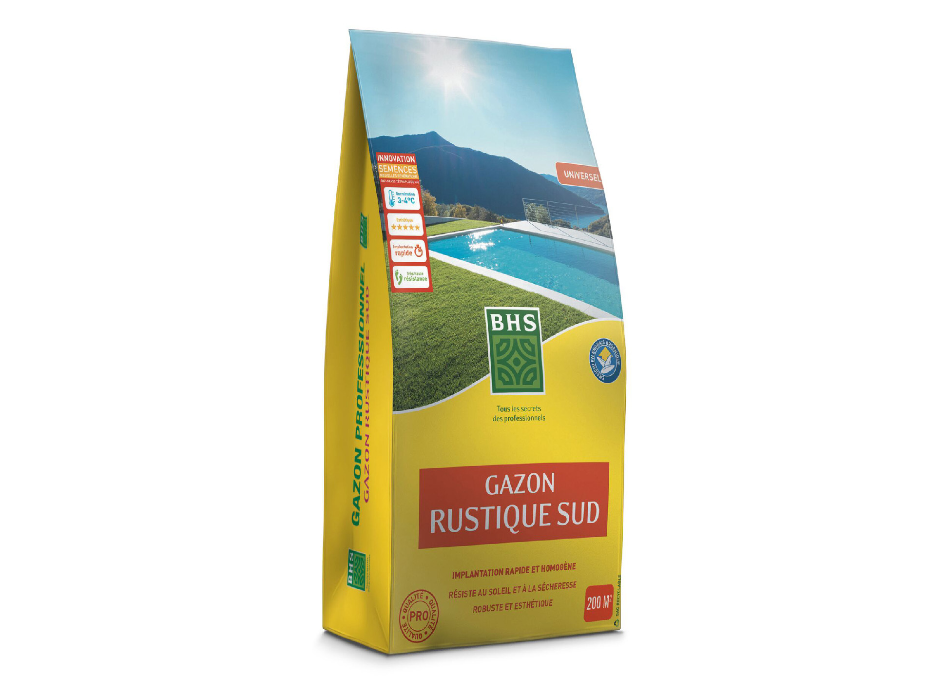 Gazon BHS rustique sud avec engrais 5kg