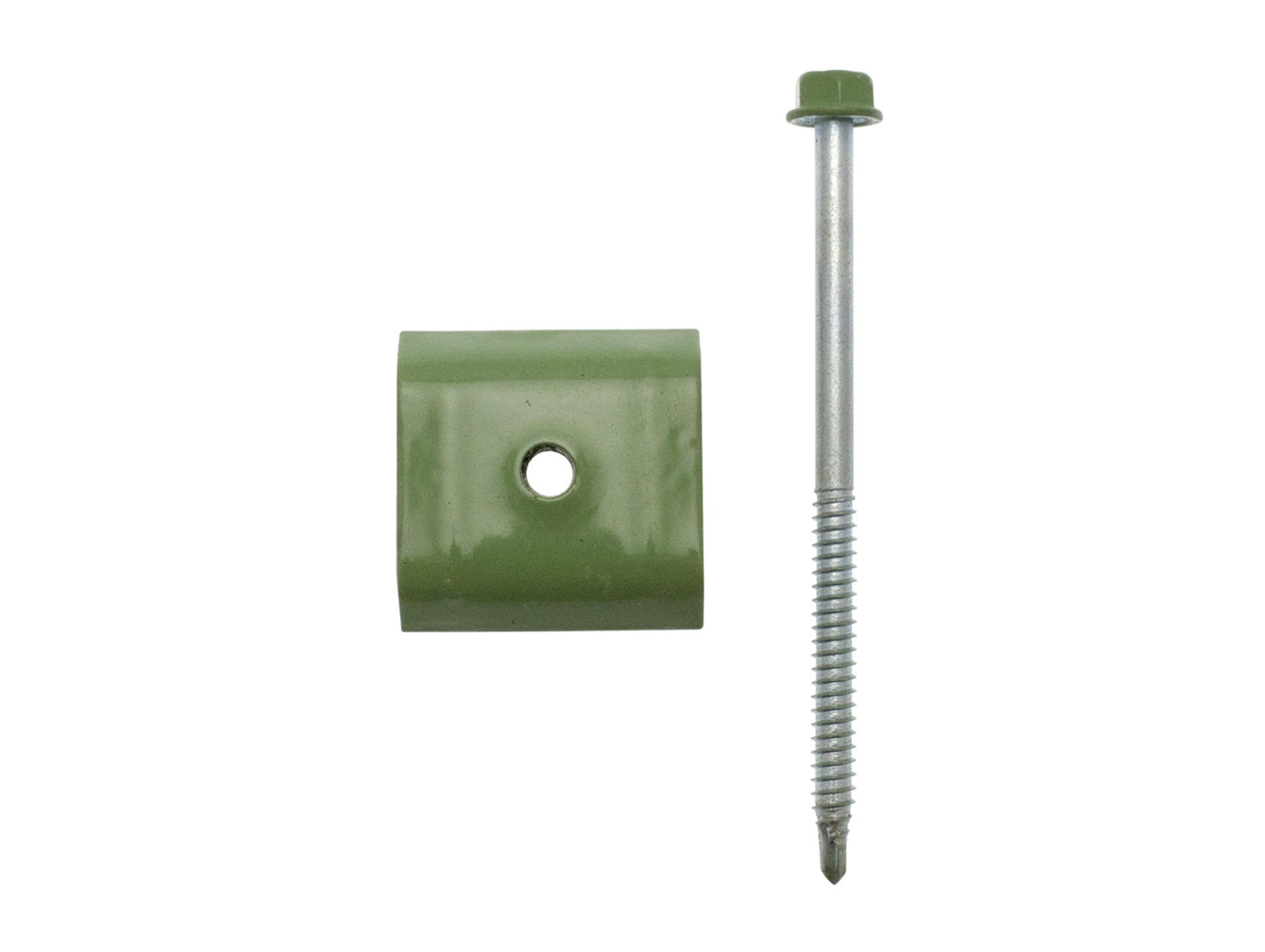 Vis autoperceuses + cavaliers Ø6,3 L.100 x25 Vert