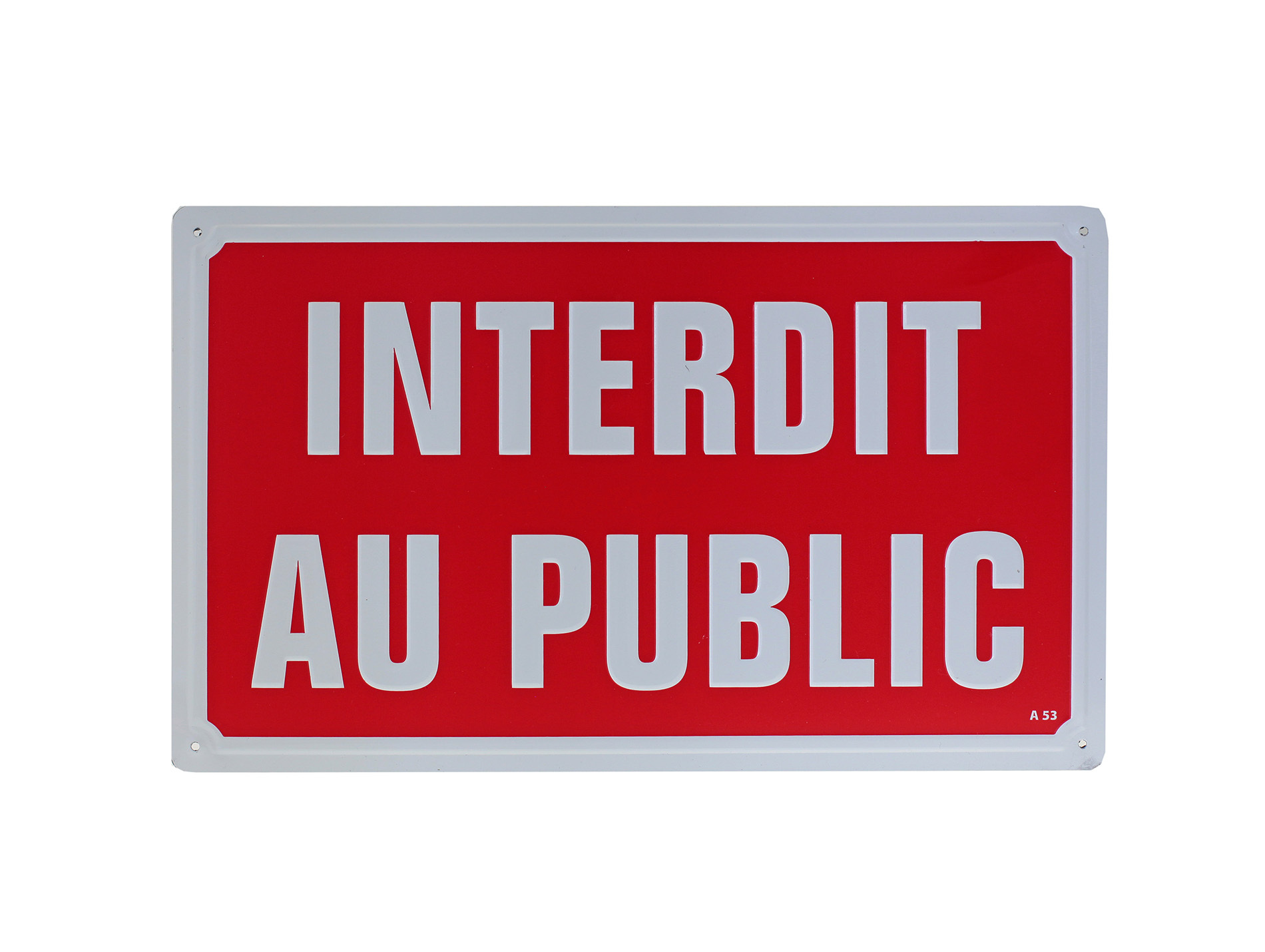 Plaque interdit au public 330x200mm