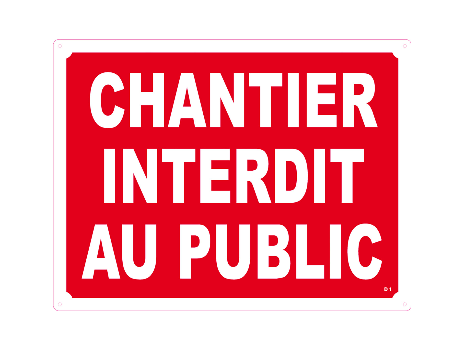 Plaque interdit au public 330x250mm