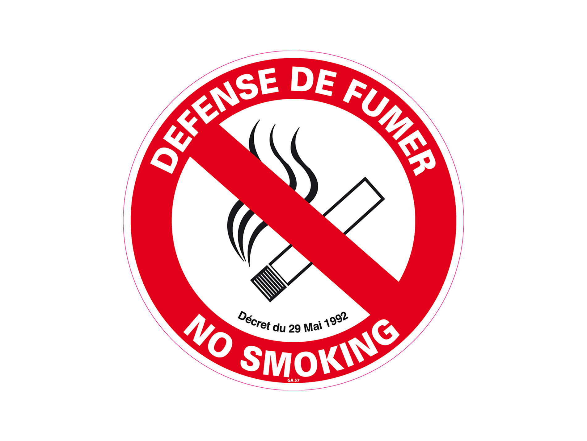 Disque défense de fumer, no smoking Ø320mm