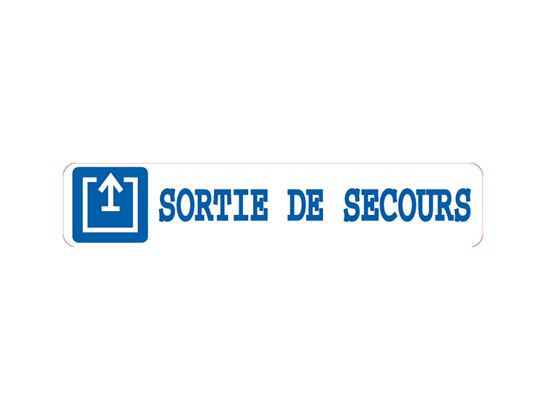 Plaque sortie de secours adhésive 240x40mm