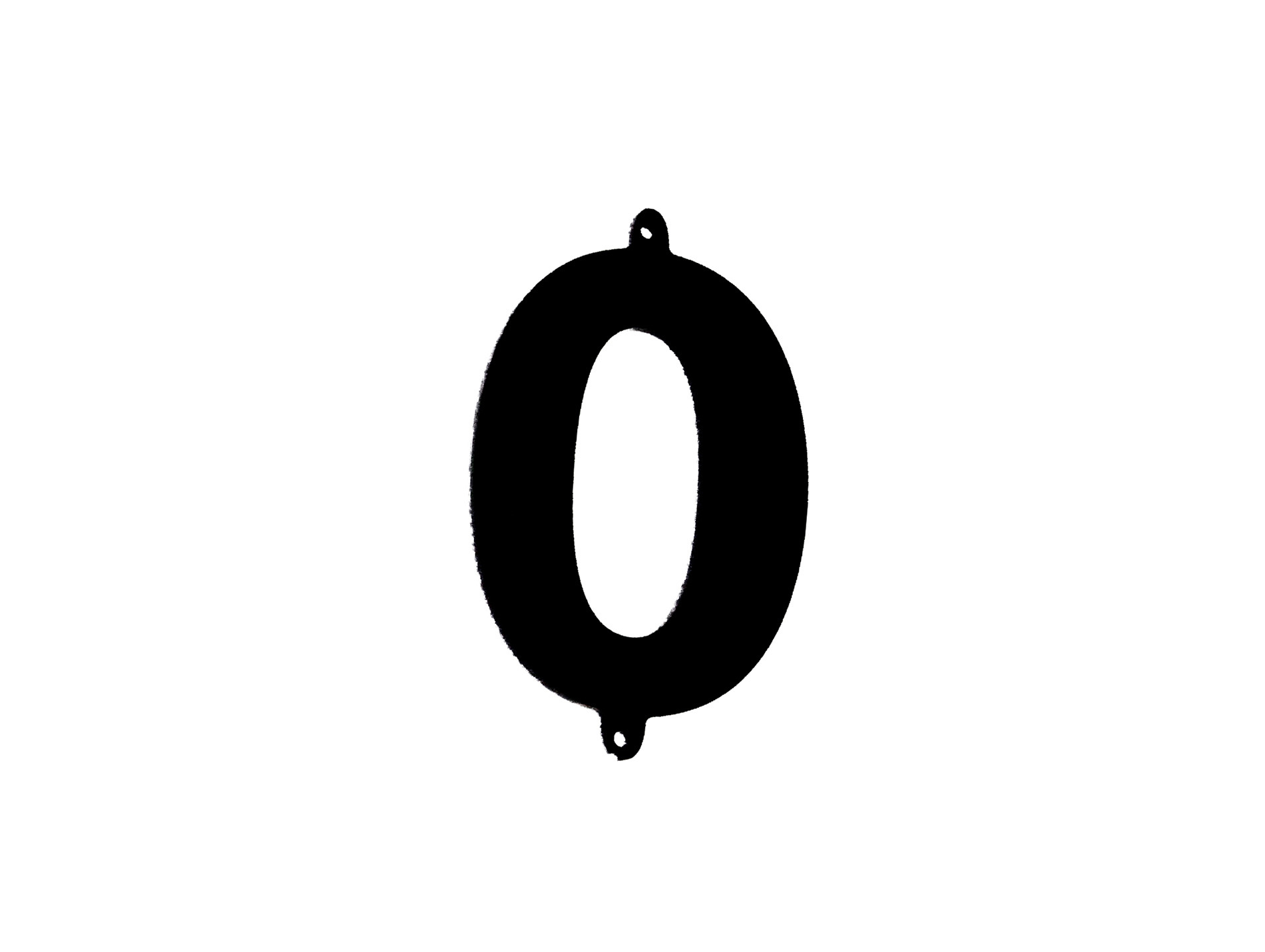 Chiffre 0 à visser polychoc noir H60mm