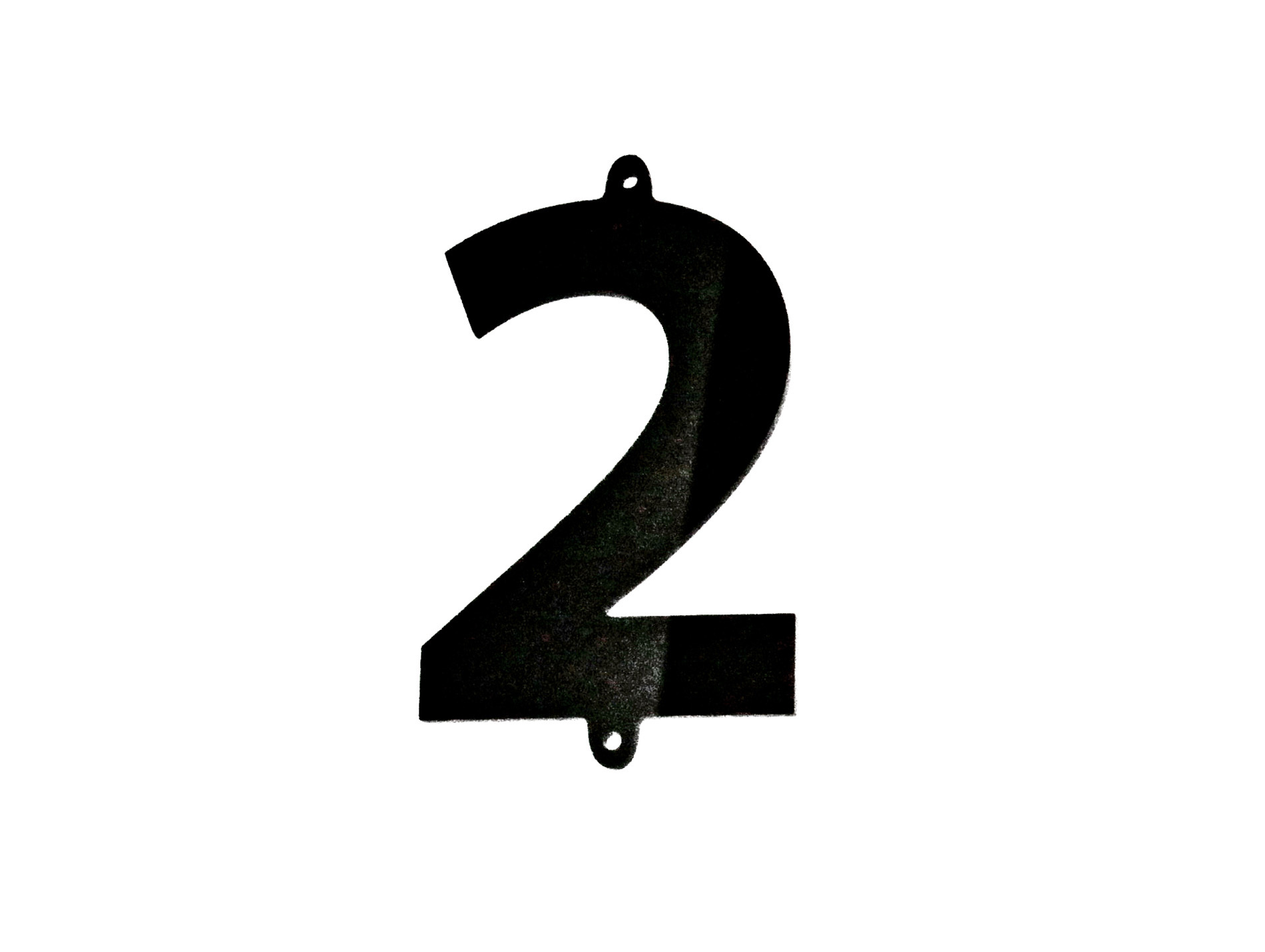 Chiffre 2 à visser polychoc noir H60mm