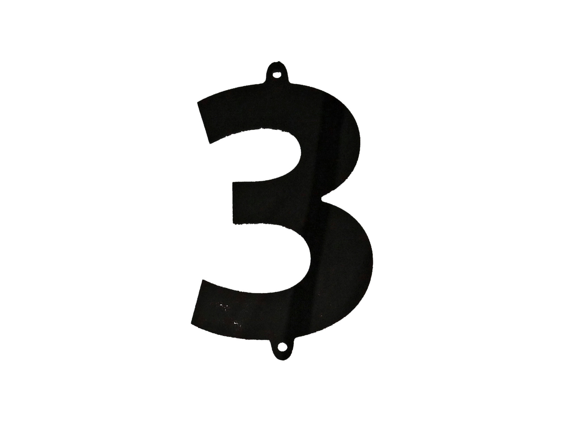 Chiffre 3 à visser polychoc noir H60mm