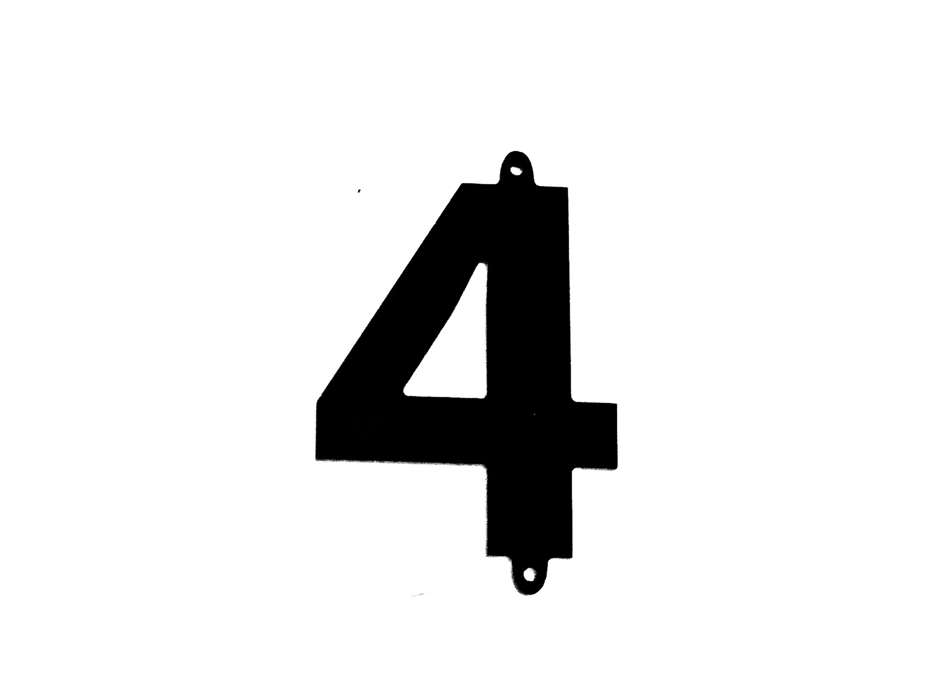 Chiffre 4 à visser polychoc noir H60mm