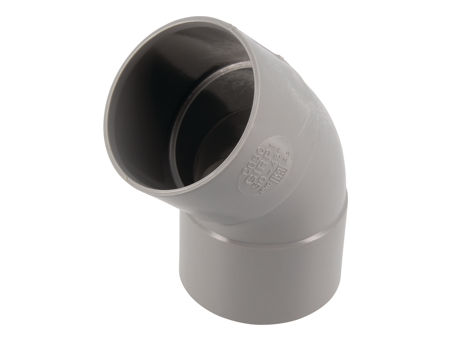 Coude pour évacuation PVC GIRPI Ø50mm 45°  Femelle-Femelle