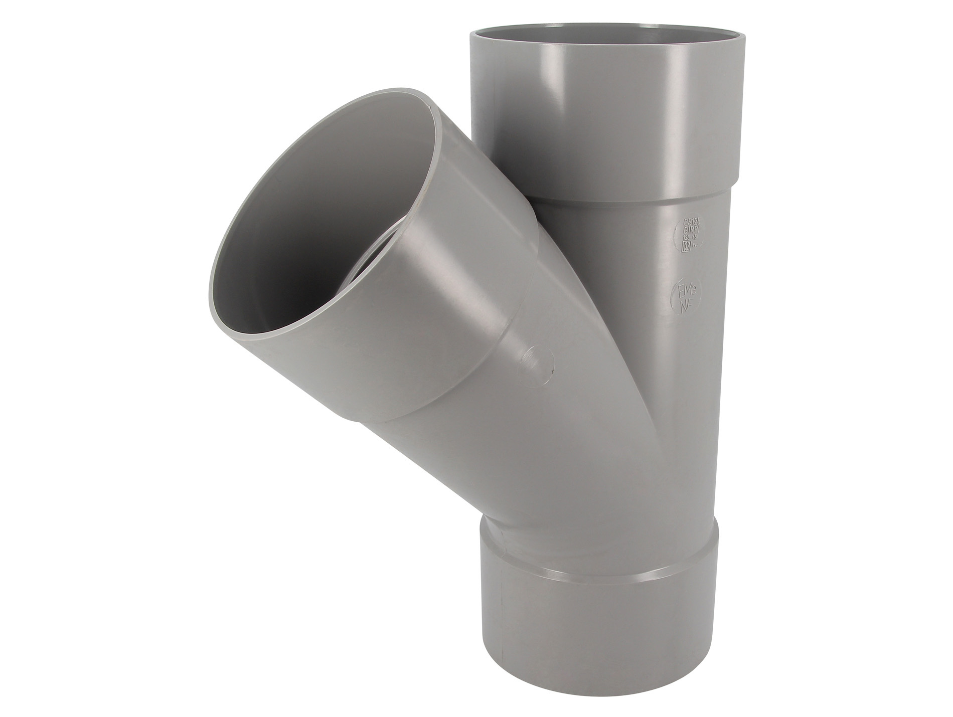 Culotte pour évacuation PVC GIRPI Ø125mm 45° Femelle-Femelle