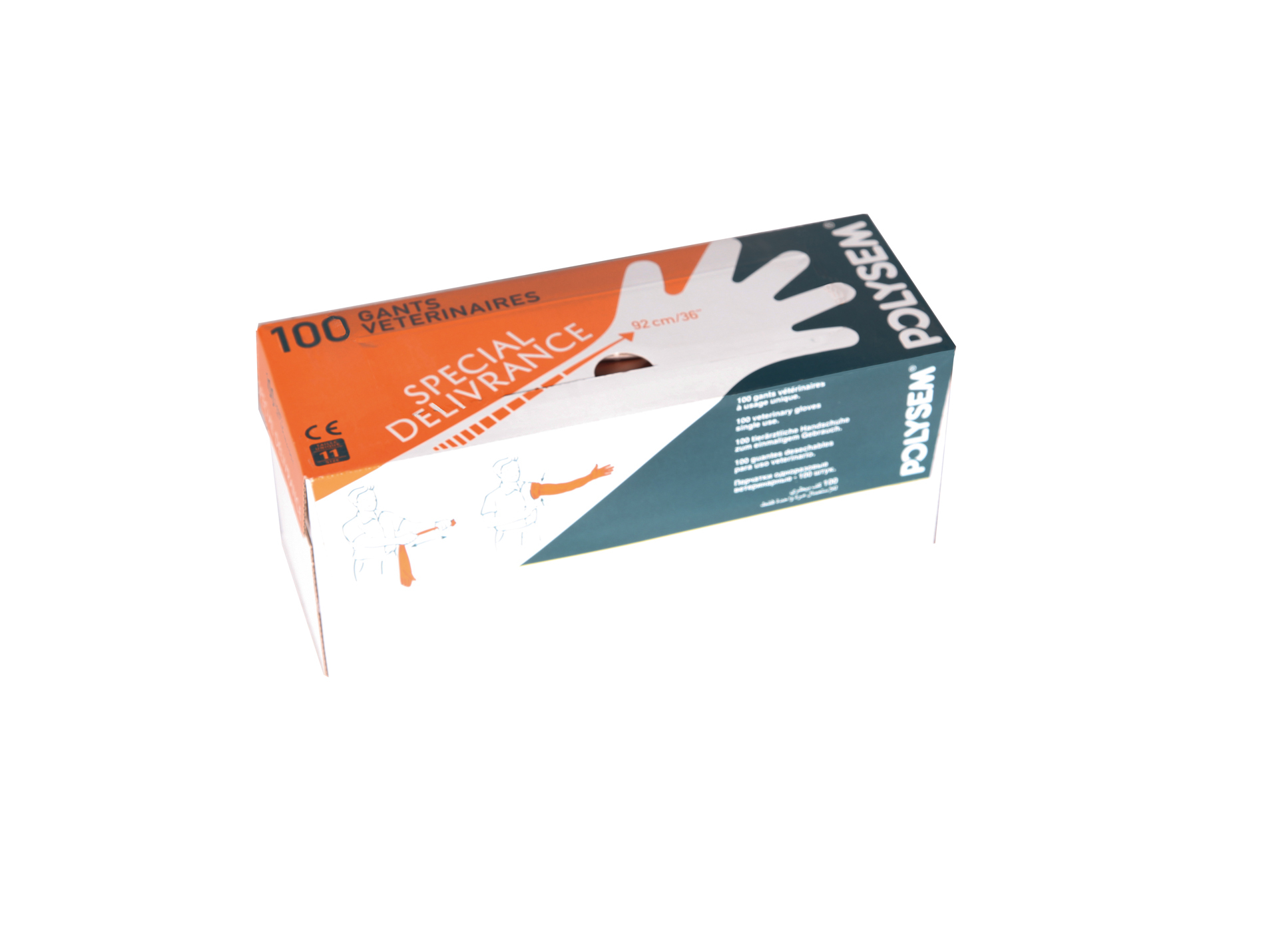 Gant vêlage KAMER 90cm transparent x50