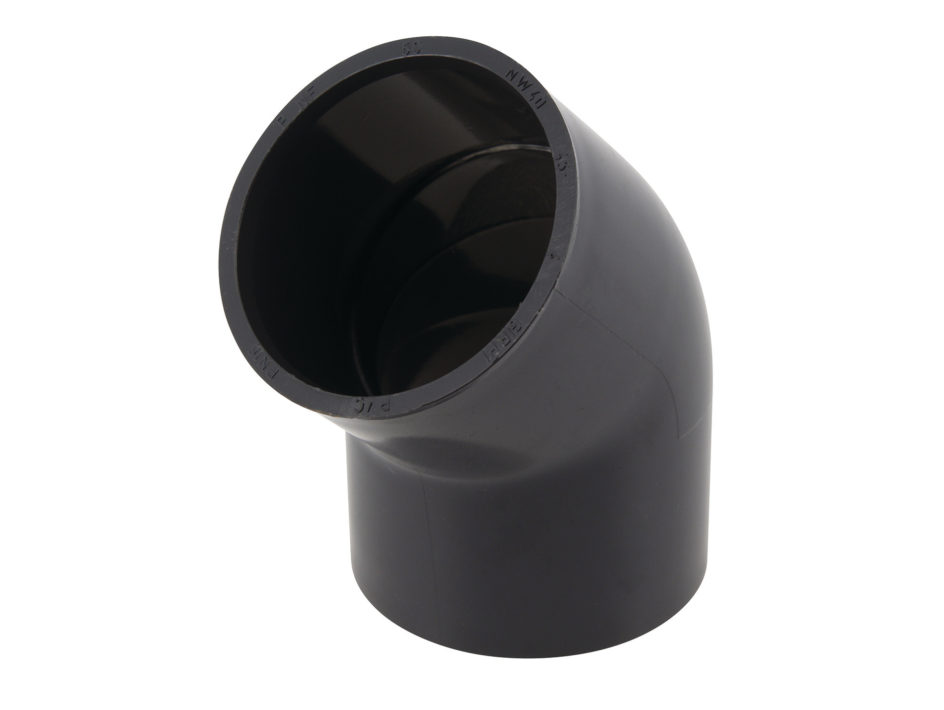Coude simple PVC GIRPI Ø50mm 45° Femelle-Femelle