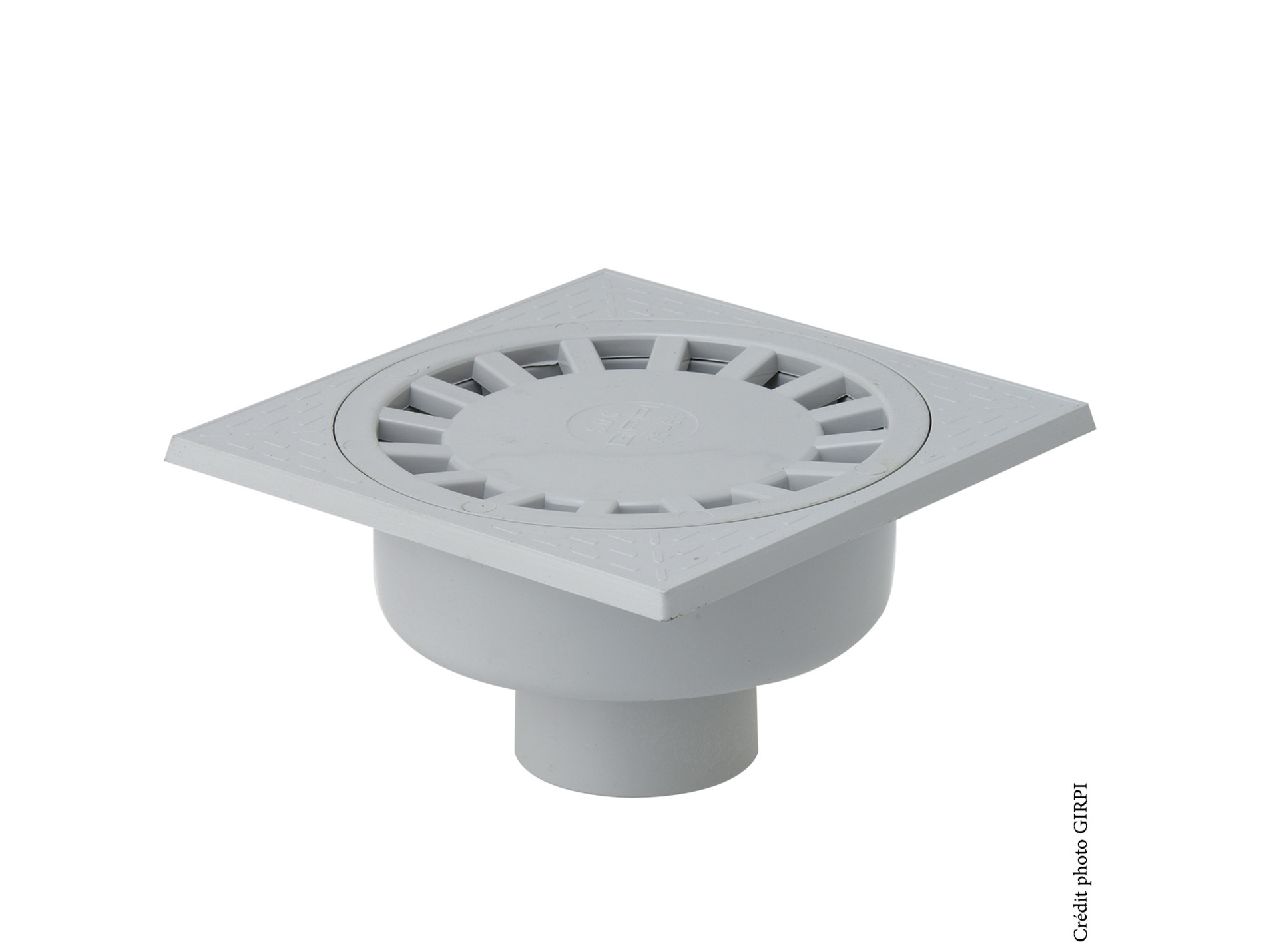 Siphon de cour verticale GIRPI Ø50/40mm 150x150mm gris