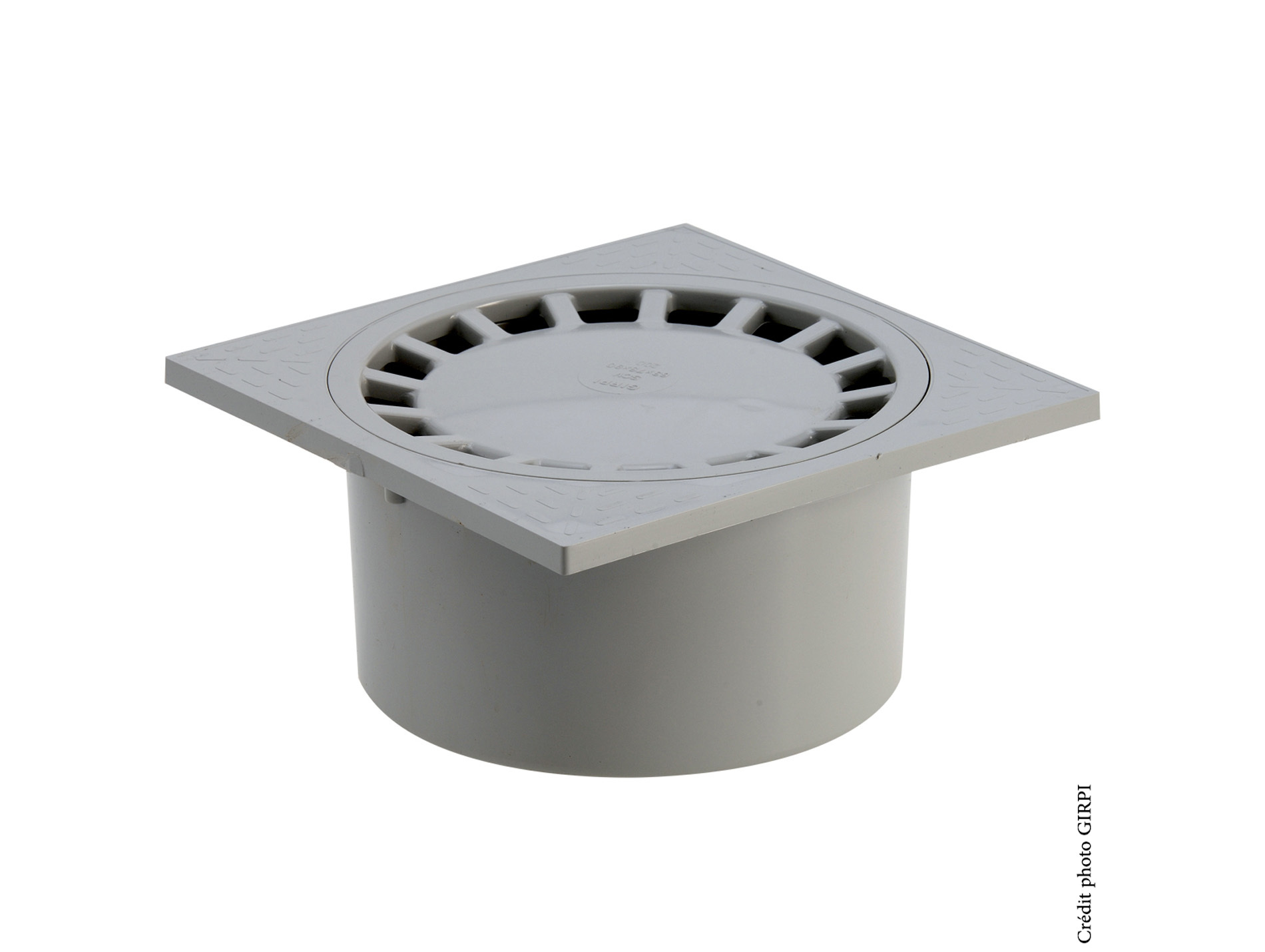 Siphon de cour verticale GIRPI Ø63/75/90mm 200x200mm gris