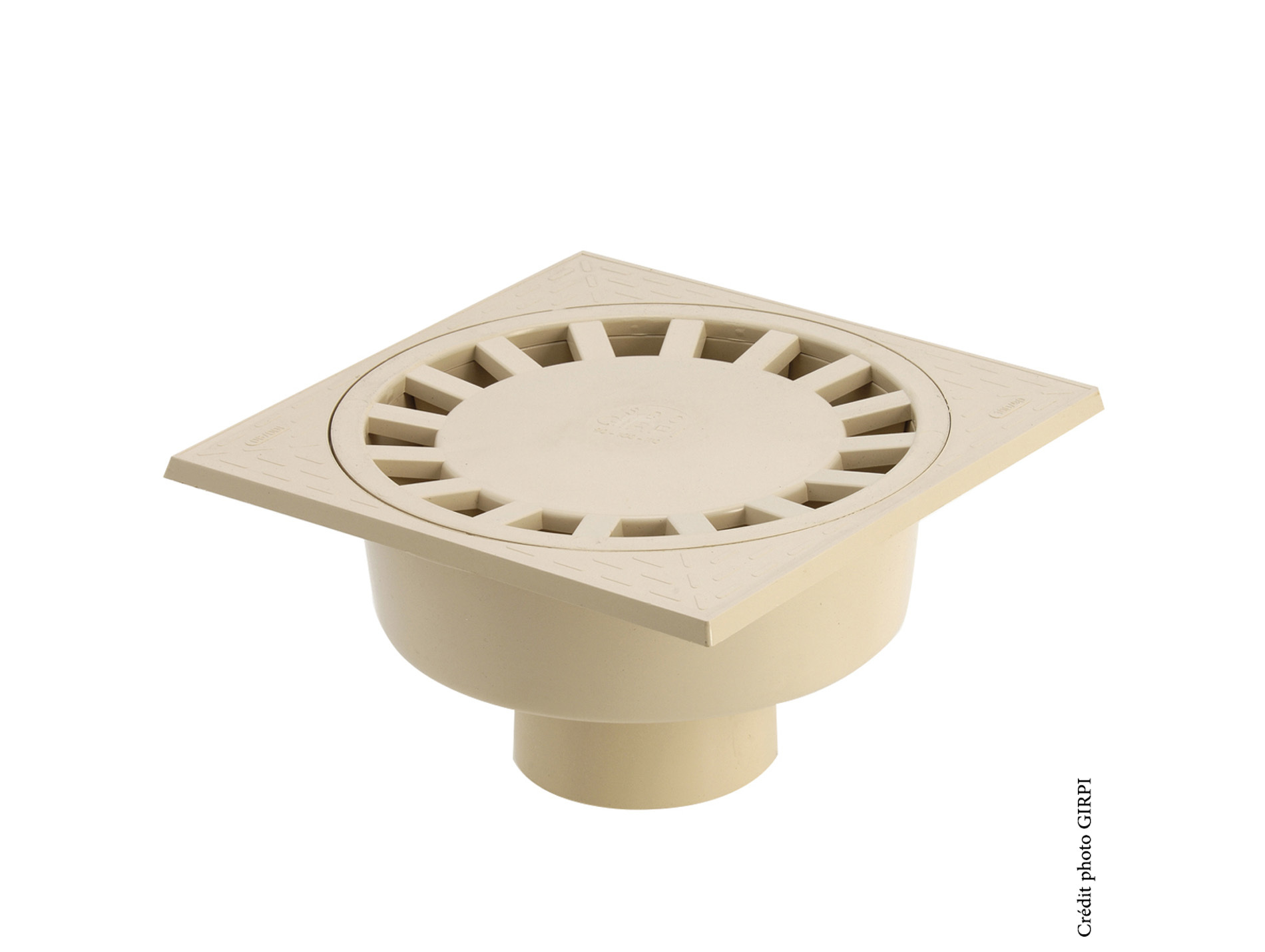 Siphon de cour verticale GIRPI Ø100/90mm 250x250mm sable