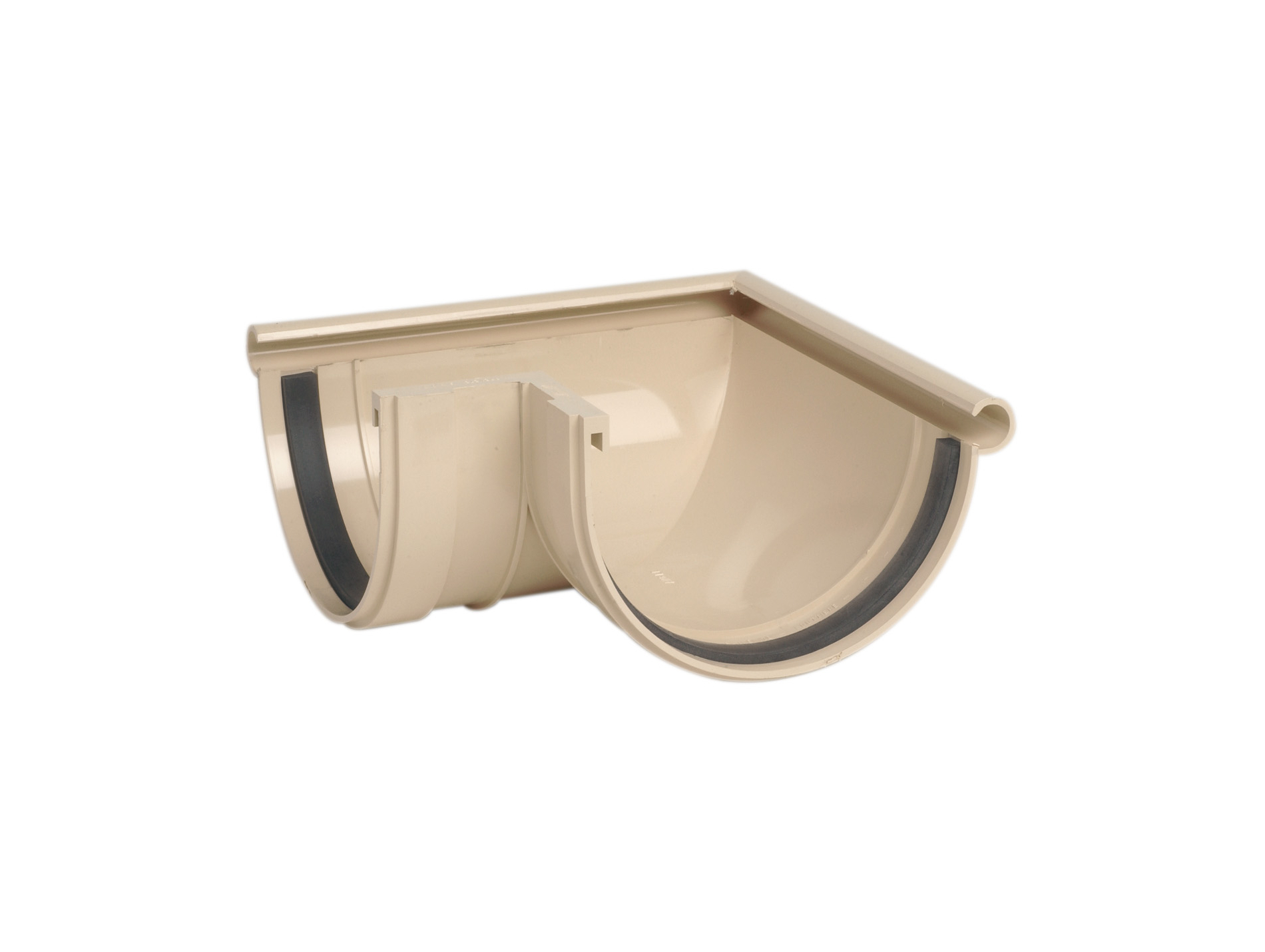 Angle extérieur pour gouttière demi ronde D33 sable