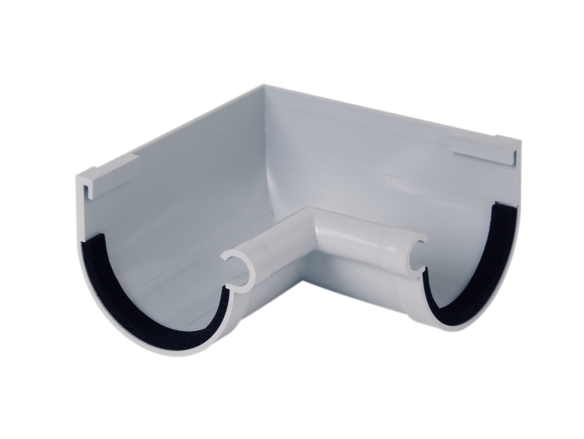 Angle intérieur pour gouttière demi ronde D16 Gris