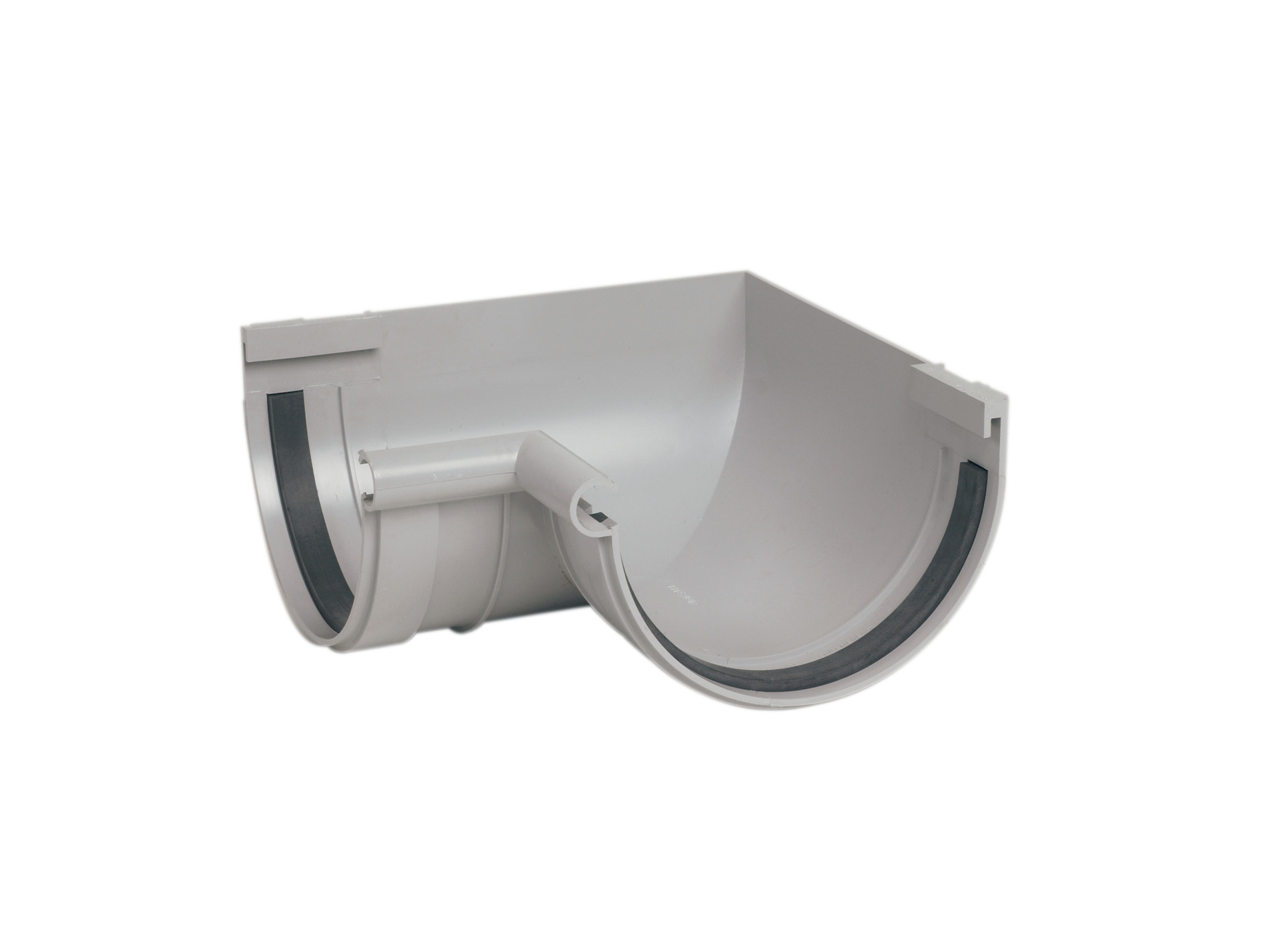 Angle intérieur pour gouttière demi ronde D33 Gris