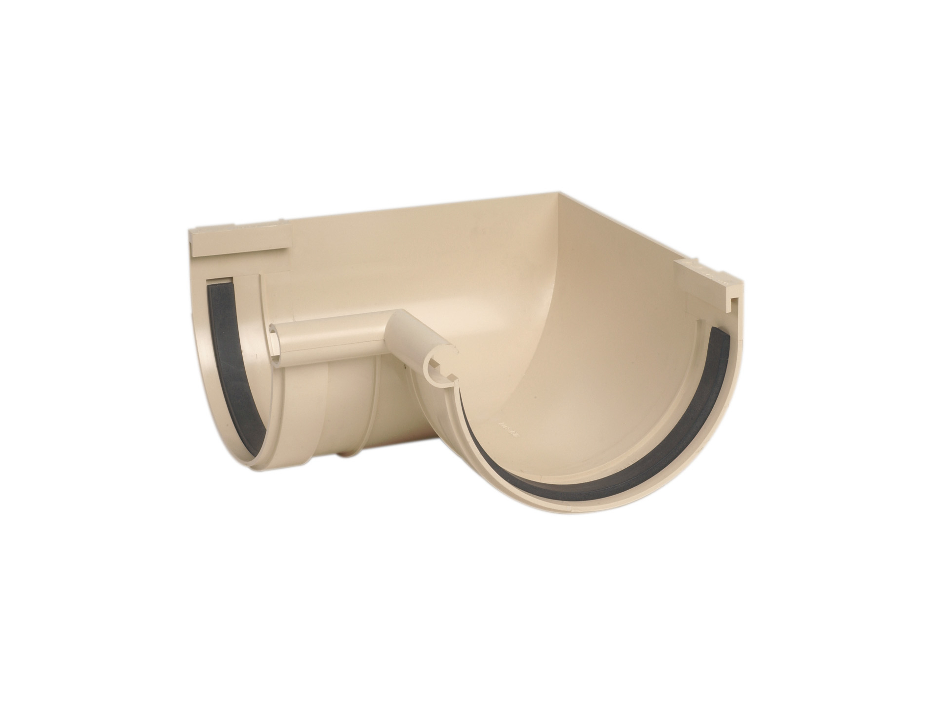 Angle intérieur pour gouttière demi ronde D33 sable
