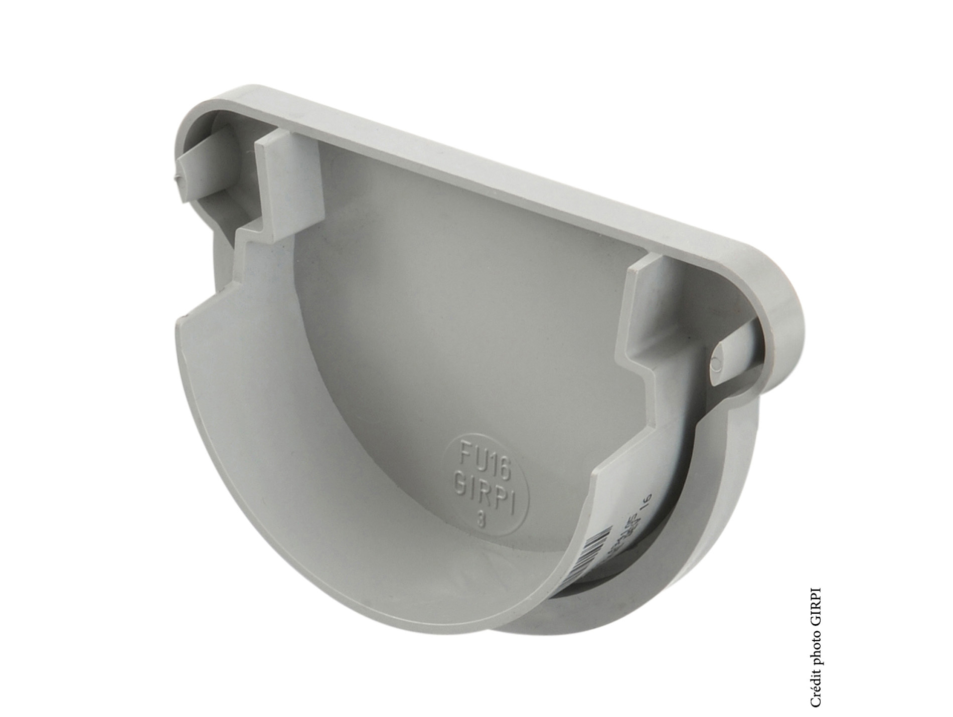 Fond de gouttière unique D16 Gris