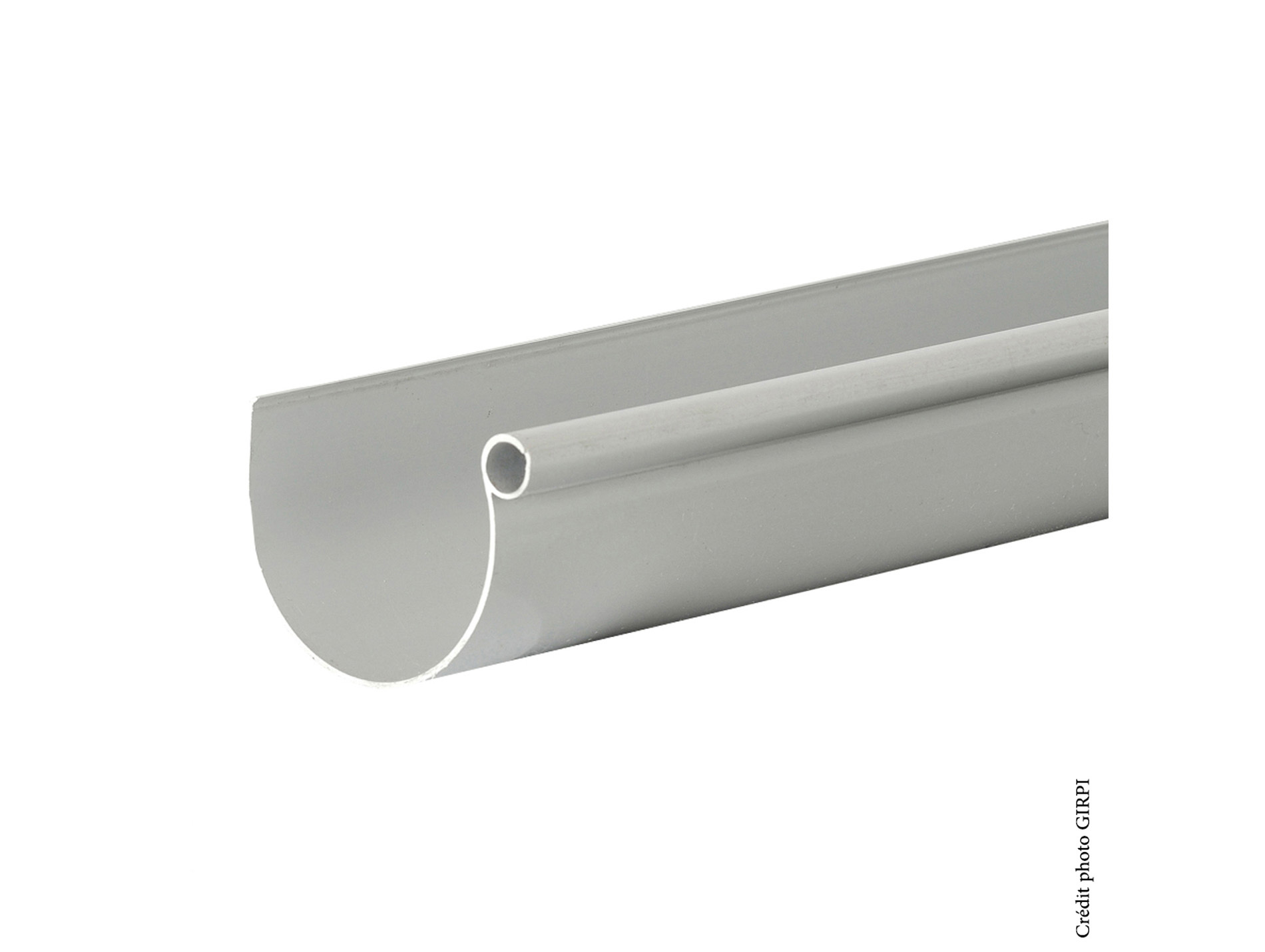 Gouttière PVC demi-ronde 2m D16 Gris