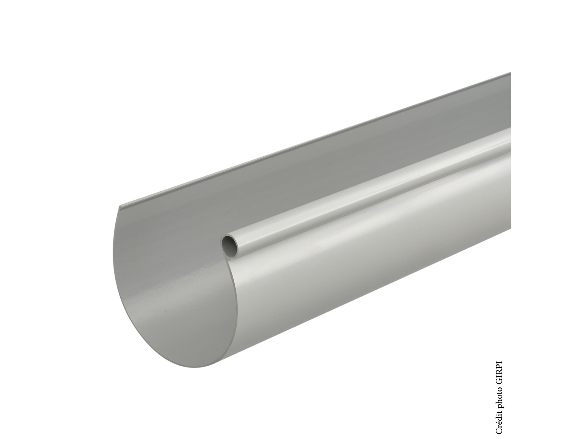 Gouttière PVC demi-ronde 4m D25 Gris
