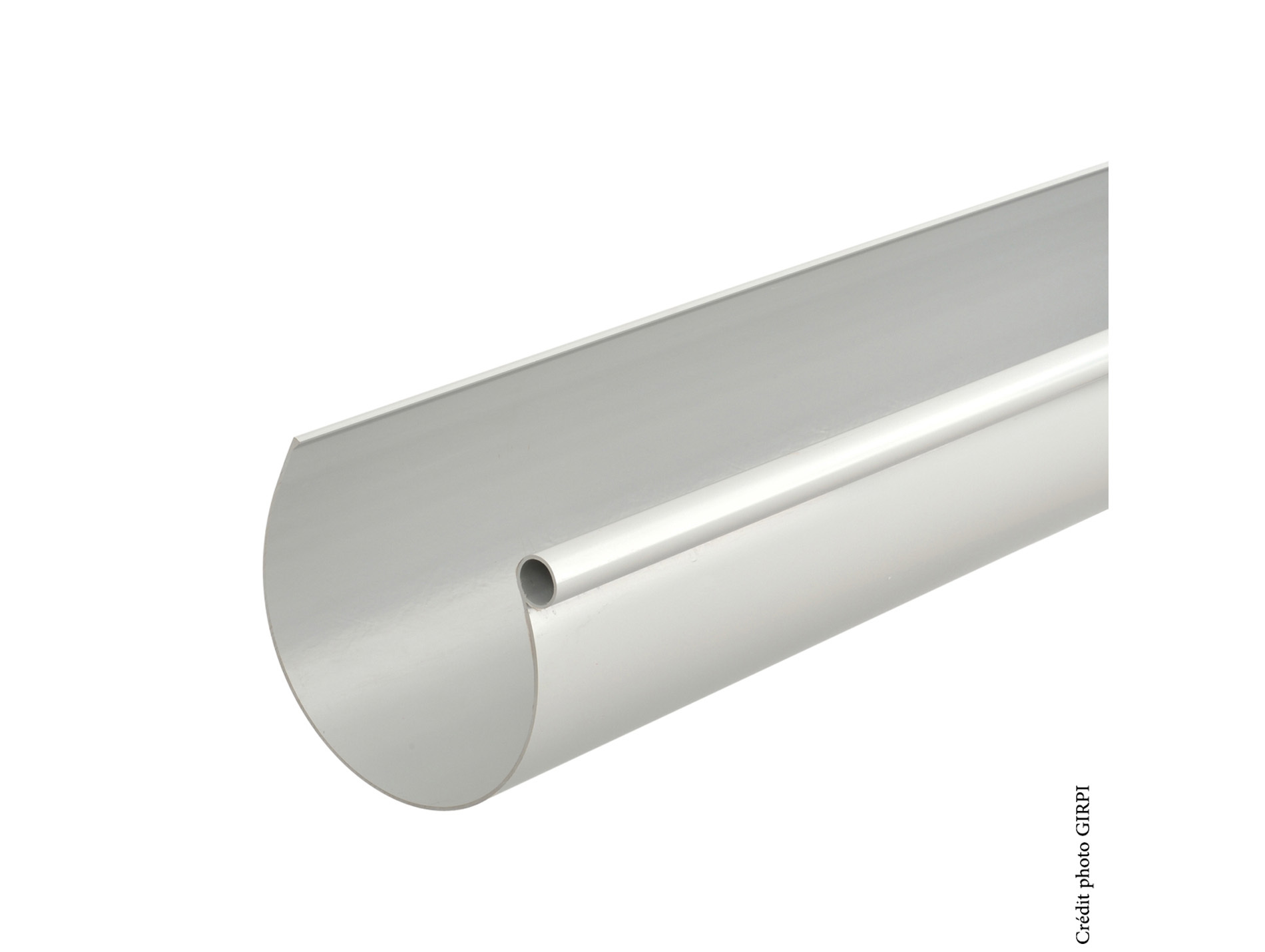 Gouttière PVC demi-ronde 4m D33 Gris